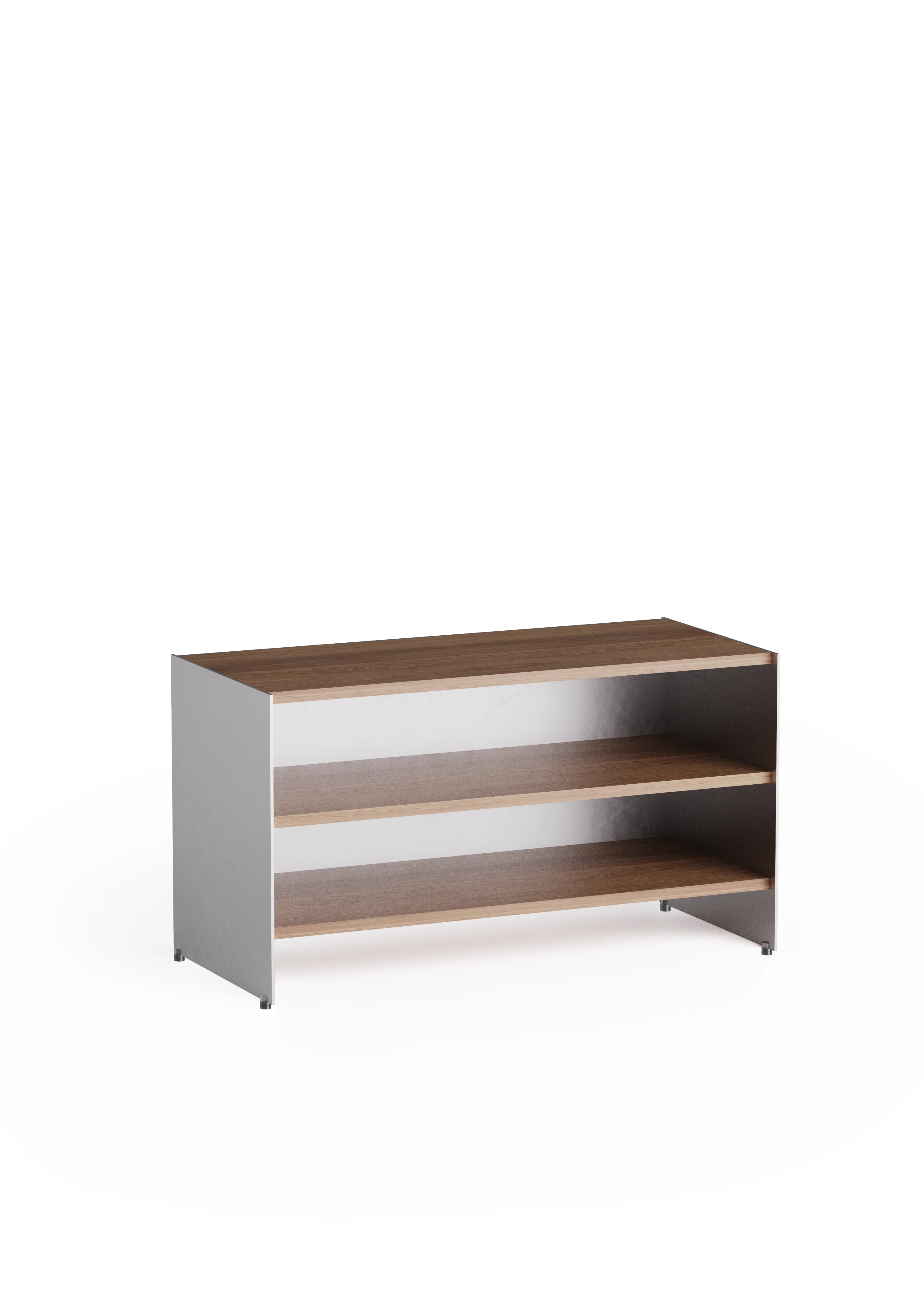 Schrank ALOOX 90 aus Eichenholz mit Aluminiumoberfläche