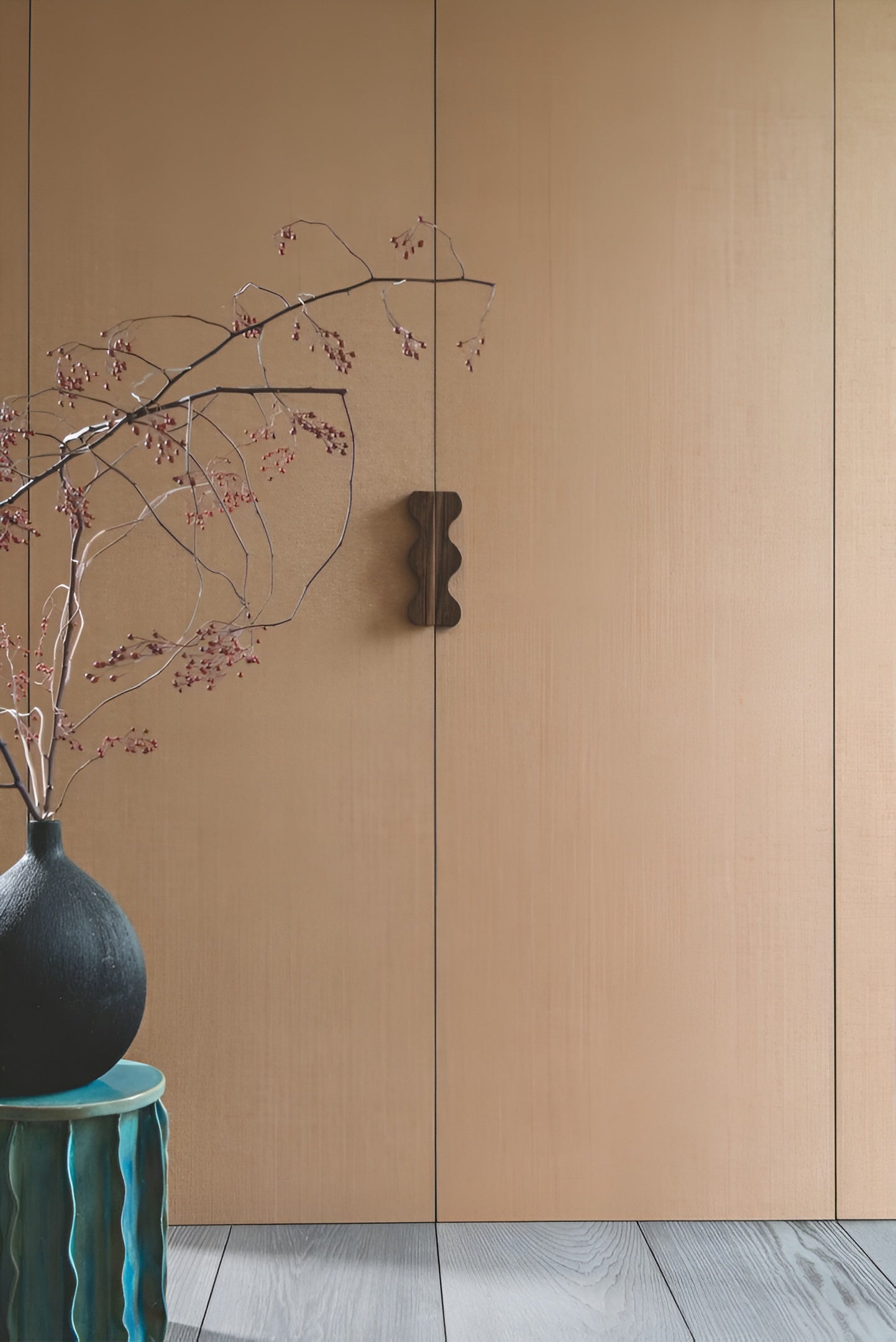 Structural wallpaper braid imitating raffia KIRA - DARK GREEN KAKI