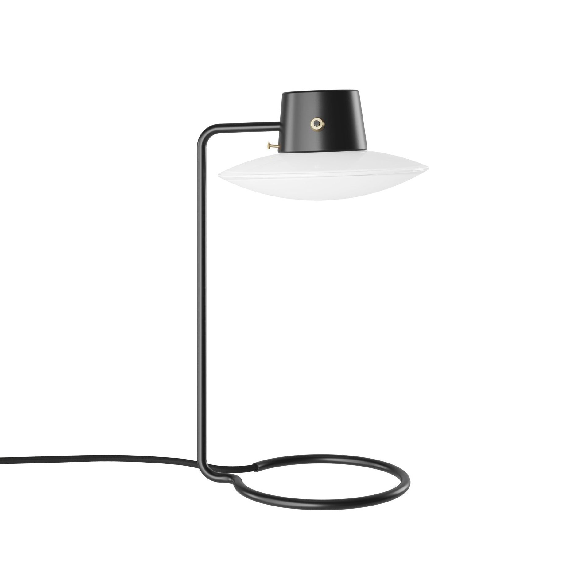 AJ OXFORD black table lamp with white finish