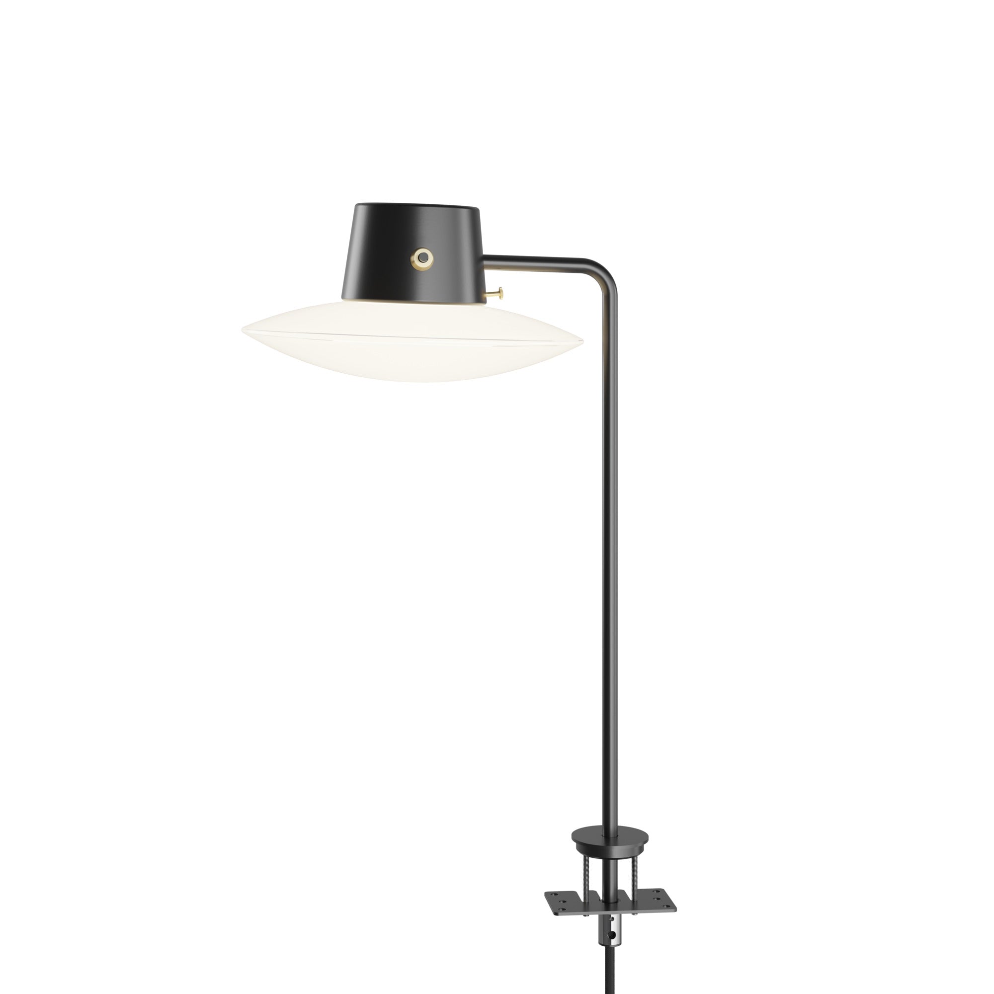 AJ OXFORD black table lamp with white finish