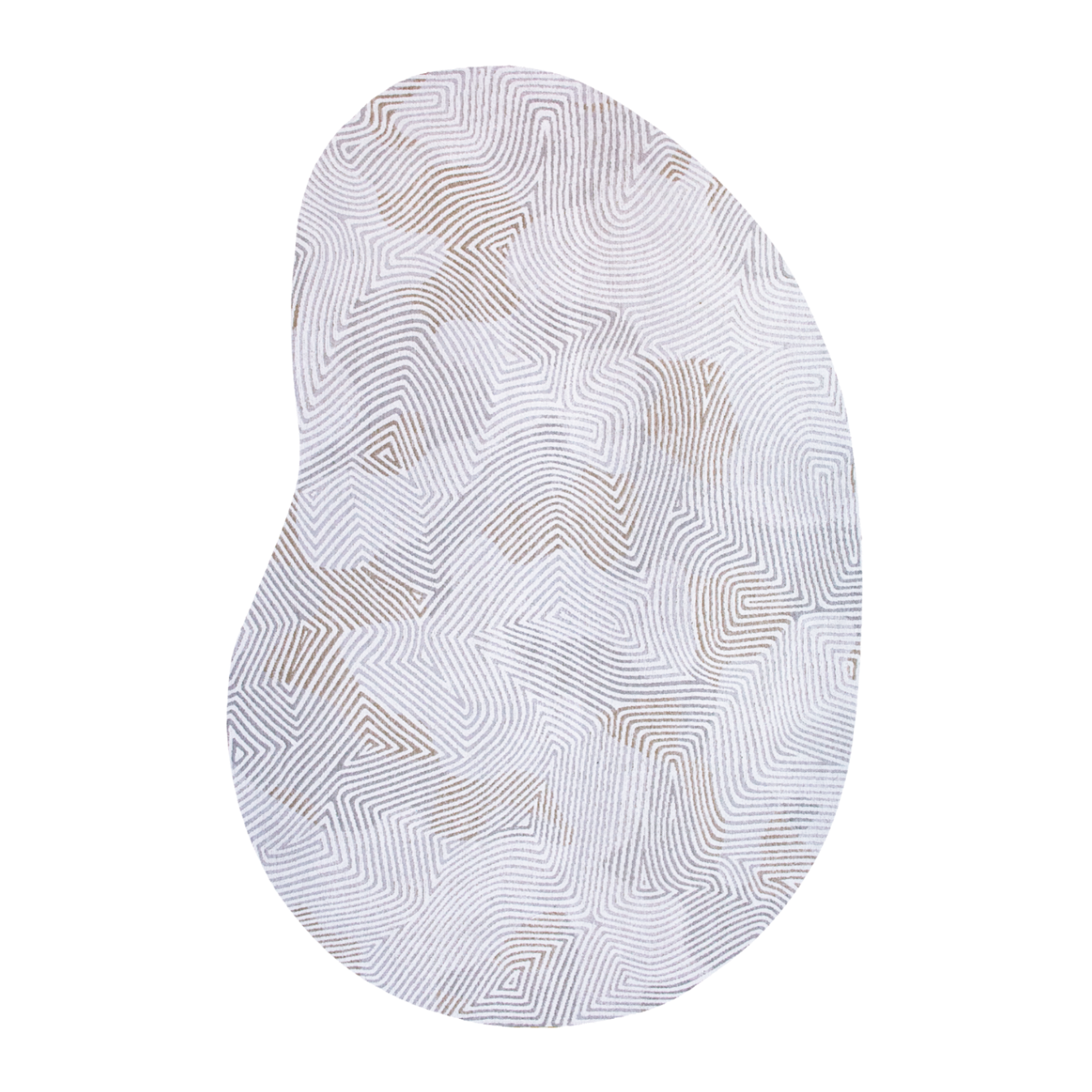 Ovaler Teppich CORAL OYSTER WHITE weiß mit grau