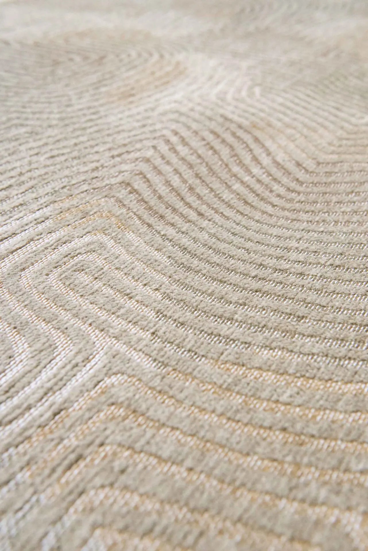 Ovaler Teppich CORAL SHELL BEIGE beige mit Weiß