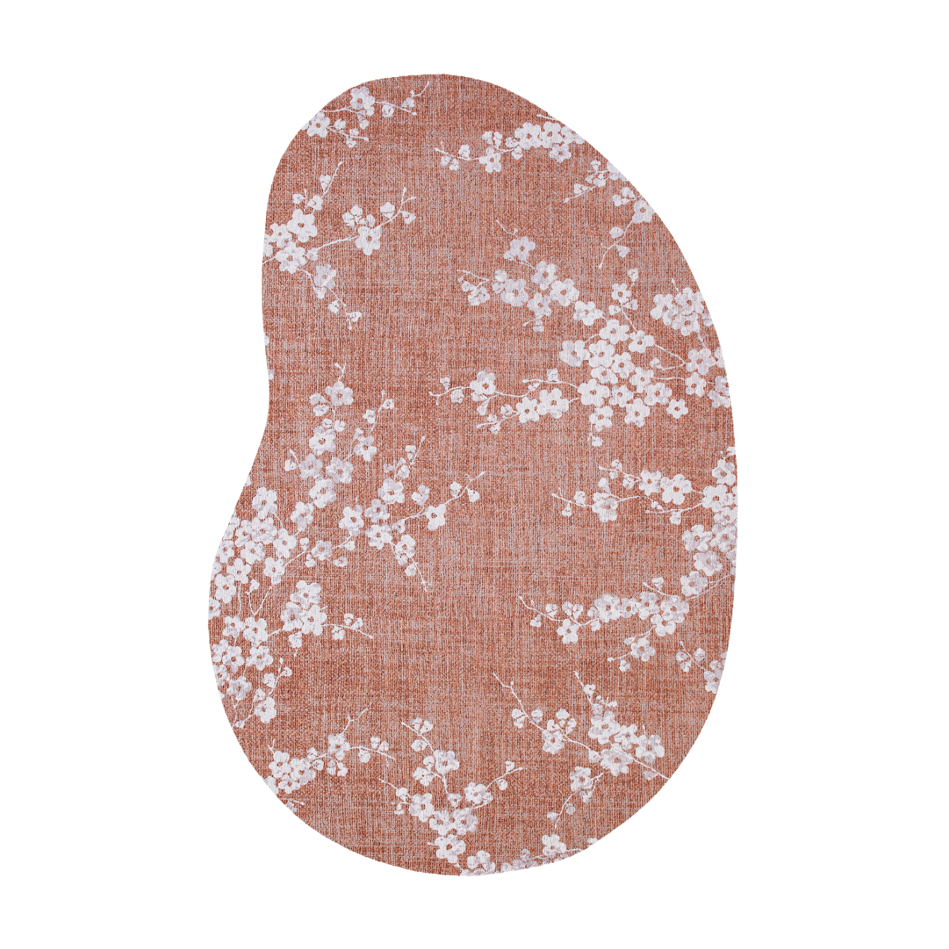 Ovaler Teppich SAKURA rosa mit Weiß