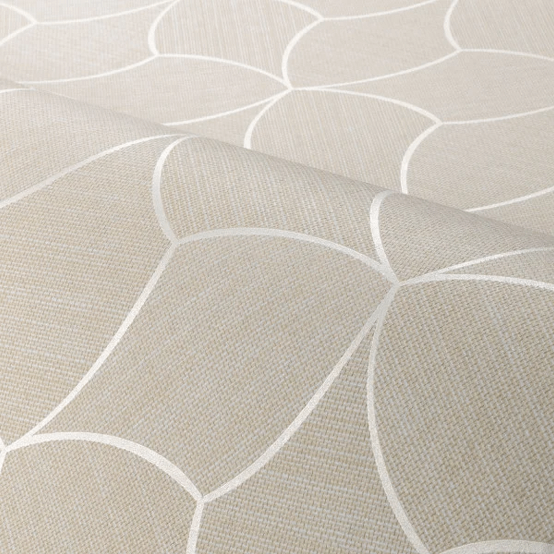 Strukturierte Tapete mit geflochtenem Design und metallic Effekt TRESSANA - SABLE/NACRÉ beige