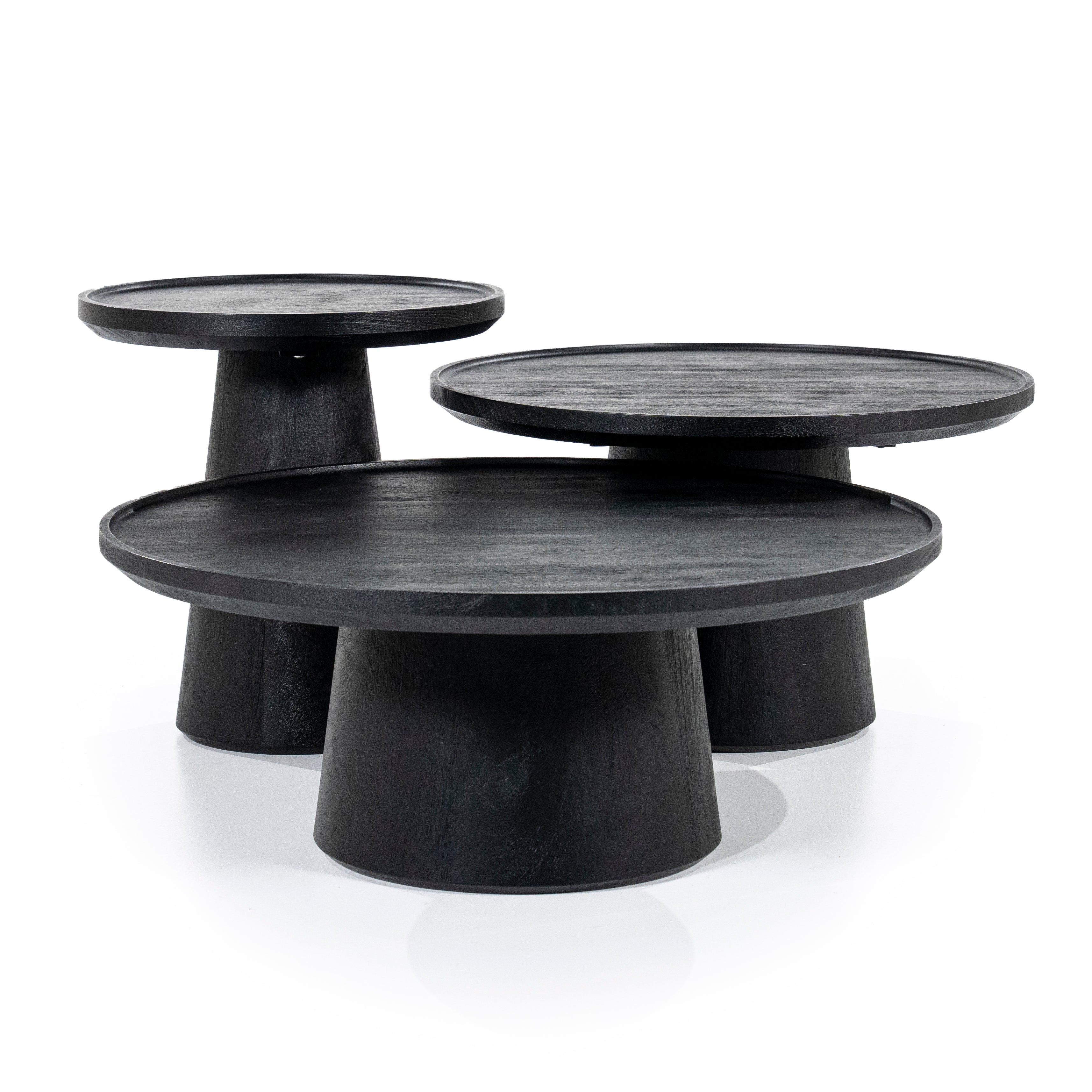 RON Side Table Black Mango Wood