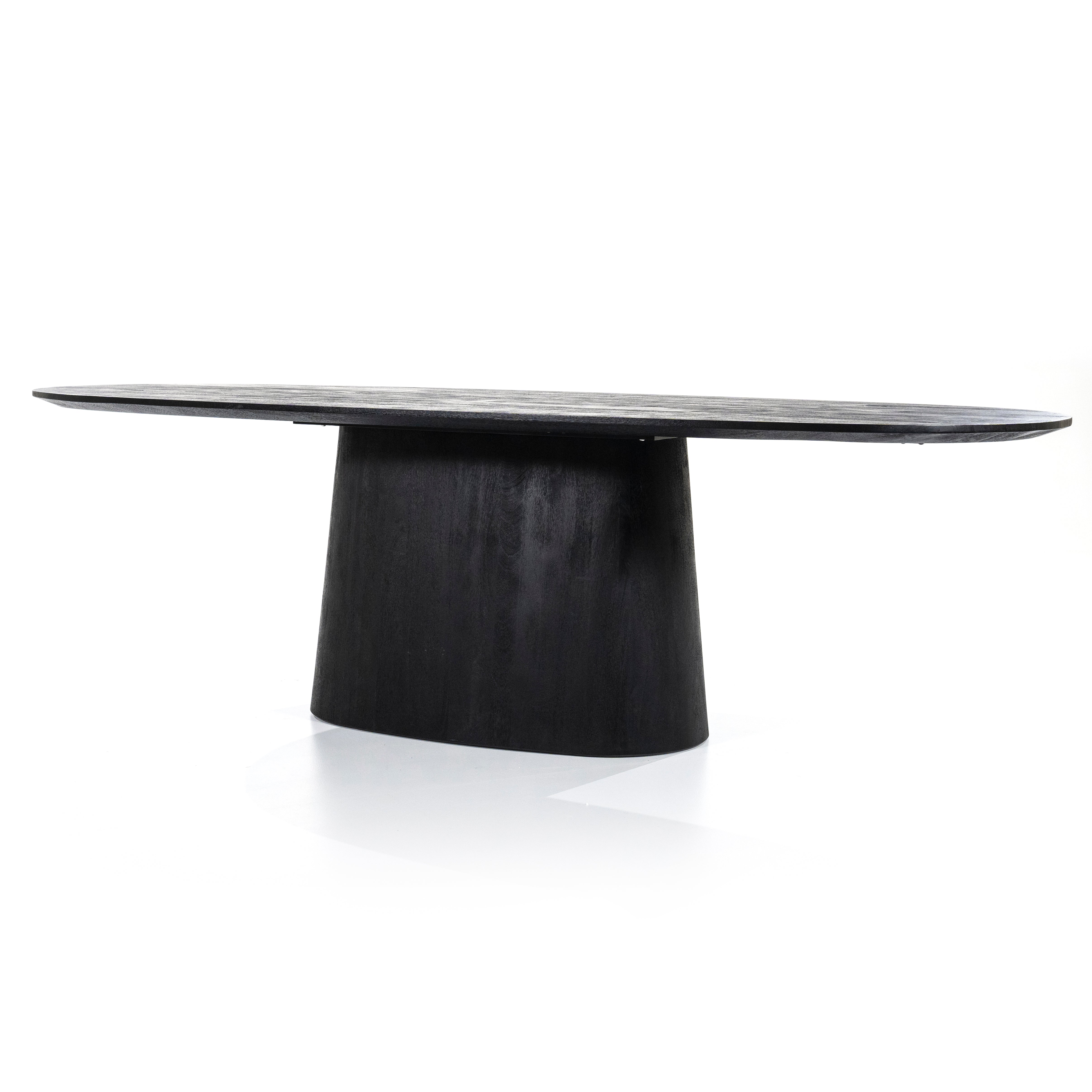 ARON Oval Table Black Mango Wood