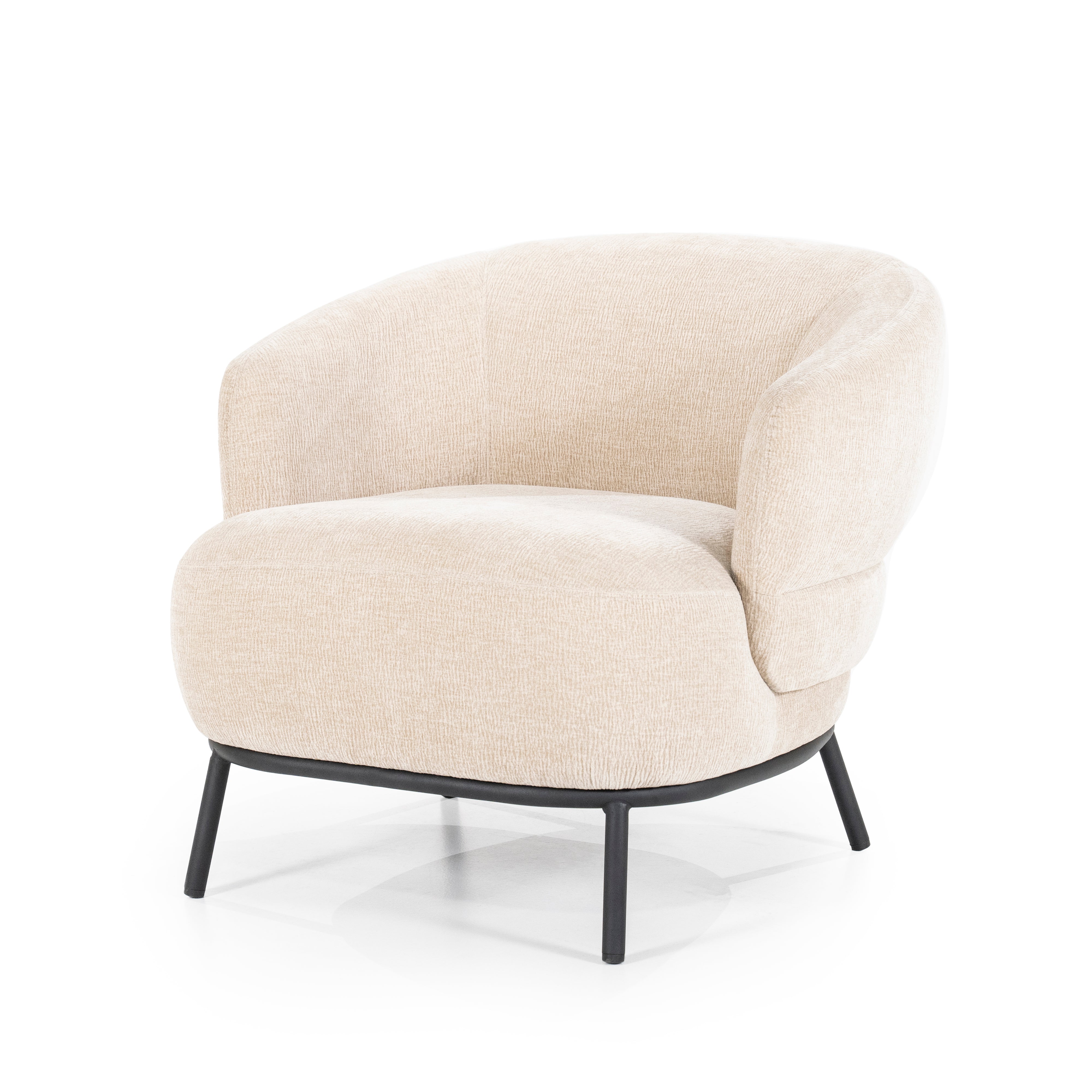 Sessel DAVID beige mit schwarzem Gestell