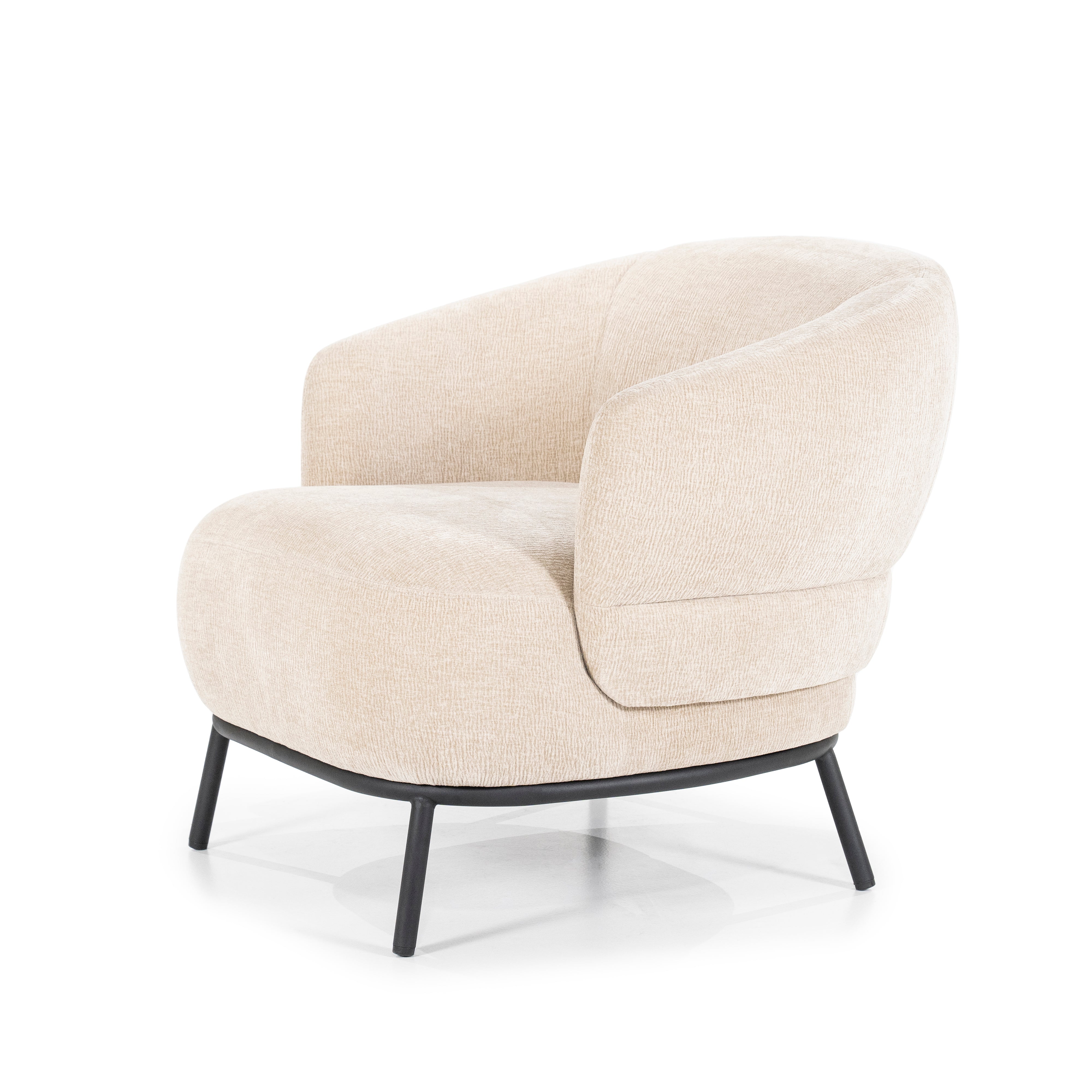 Sessel DAVID beige mit schwarzem Gestell