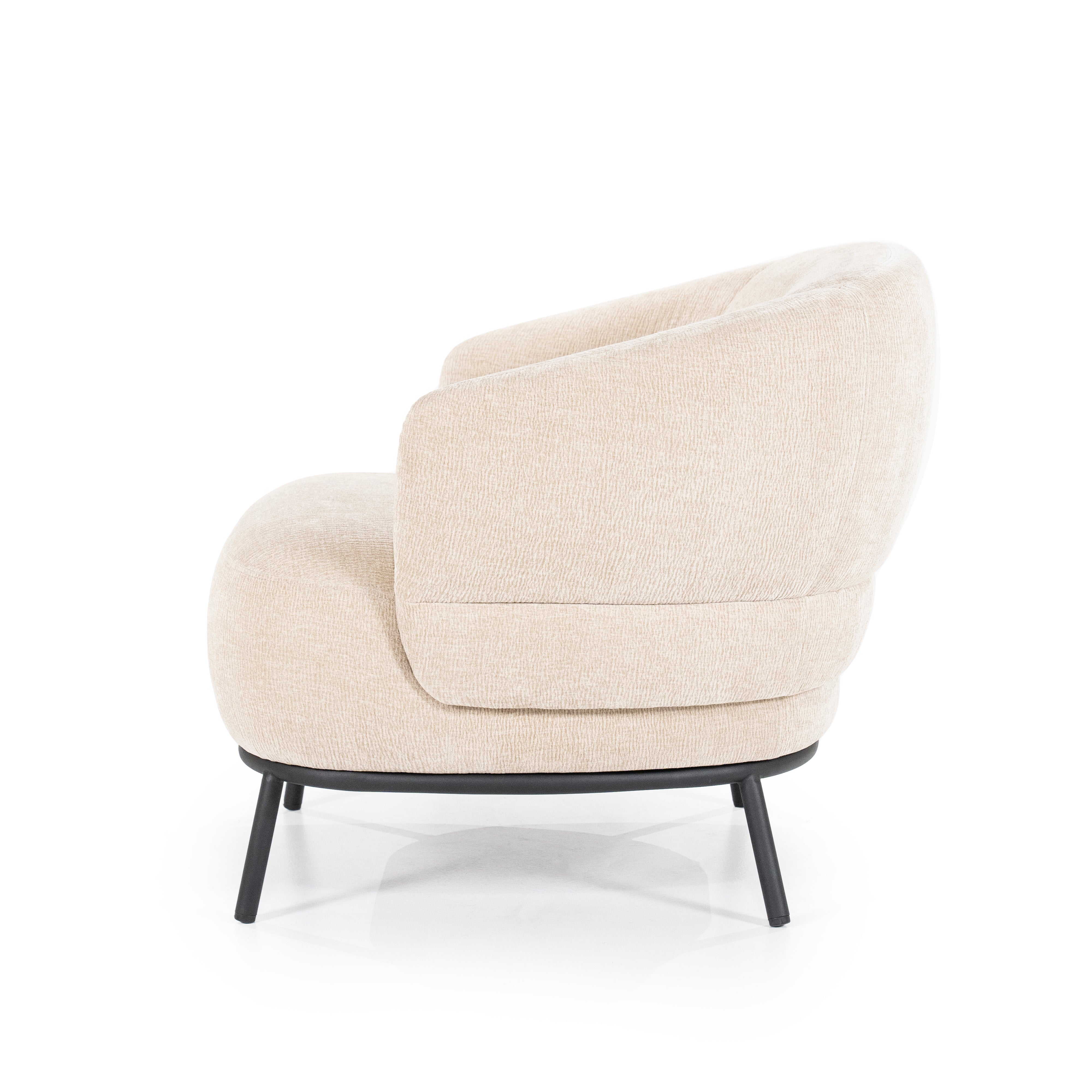 Sessel DAVID beige mit schwarzem Gestell