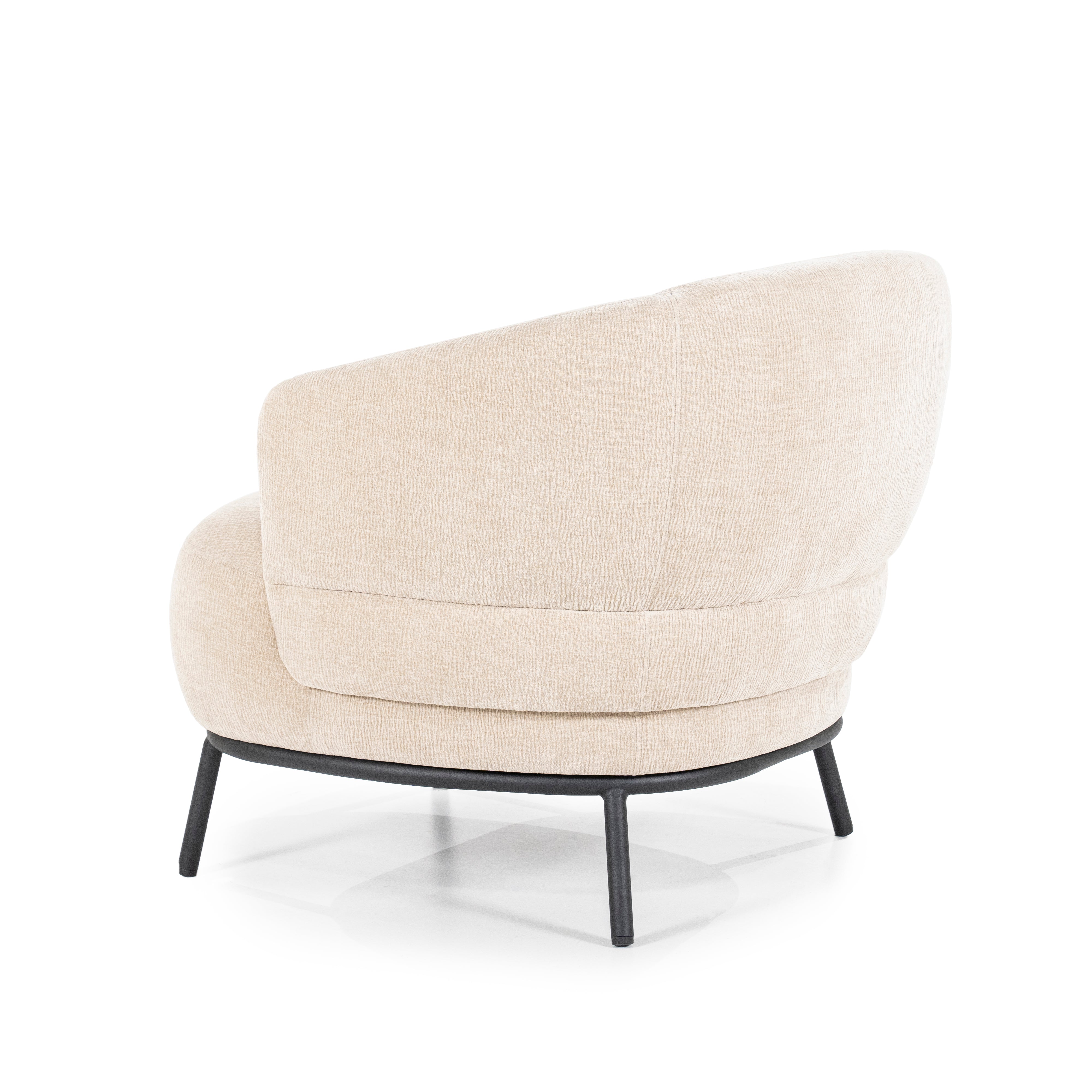 Sessel DAVID beige mit schwarzem Gestell