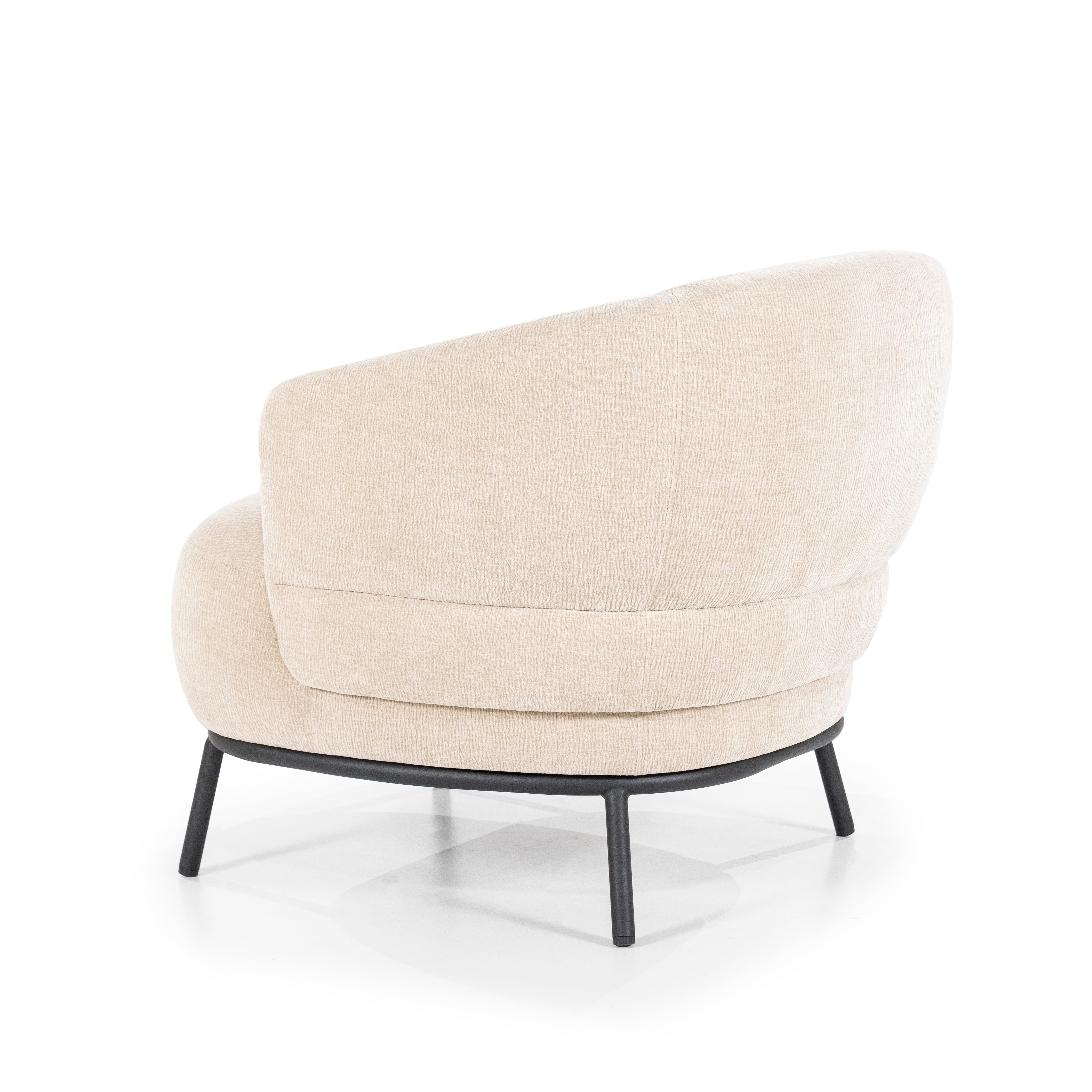 Sessel DAVID beige mit schwarzem Gestell