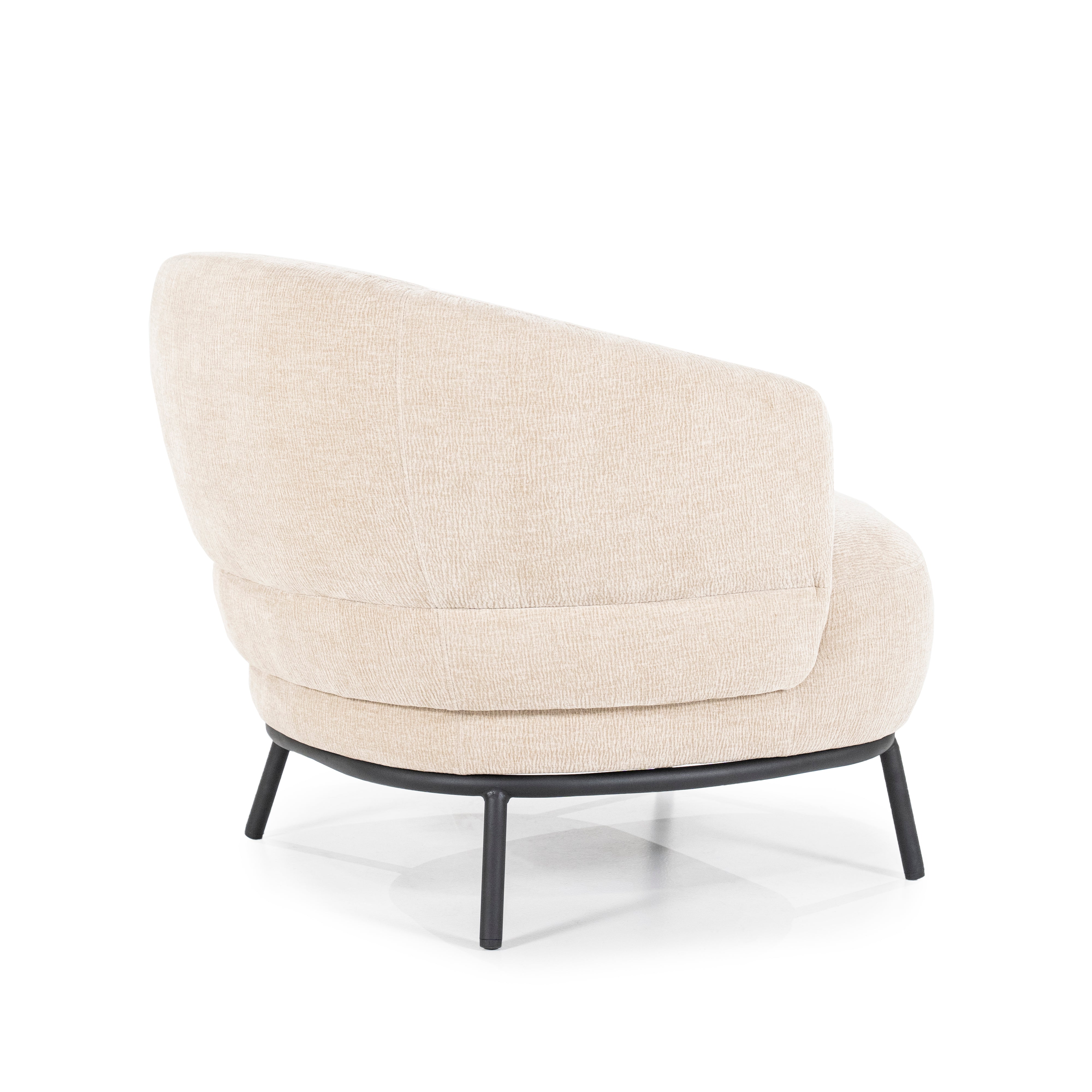 Sessel DAVID beige mit schwarzem Gestell