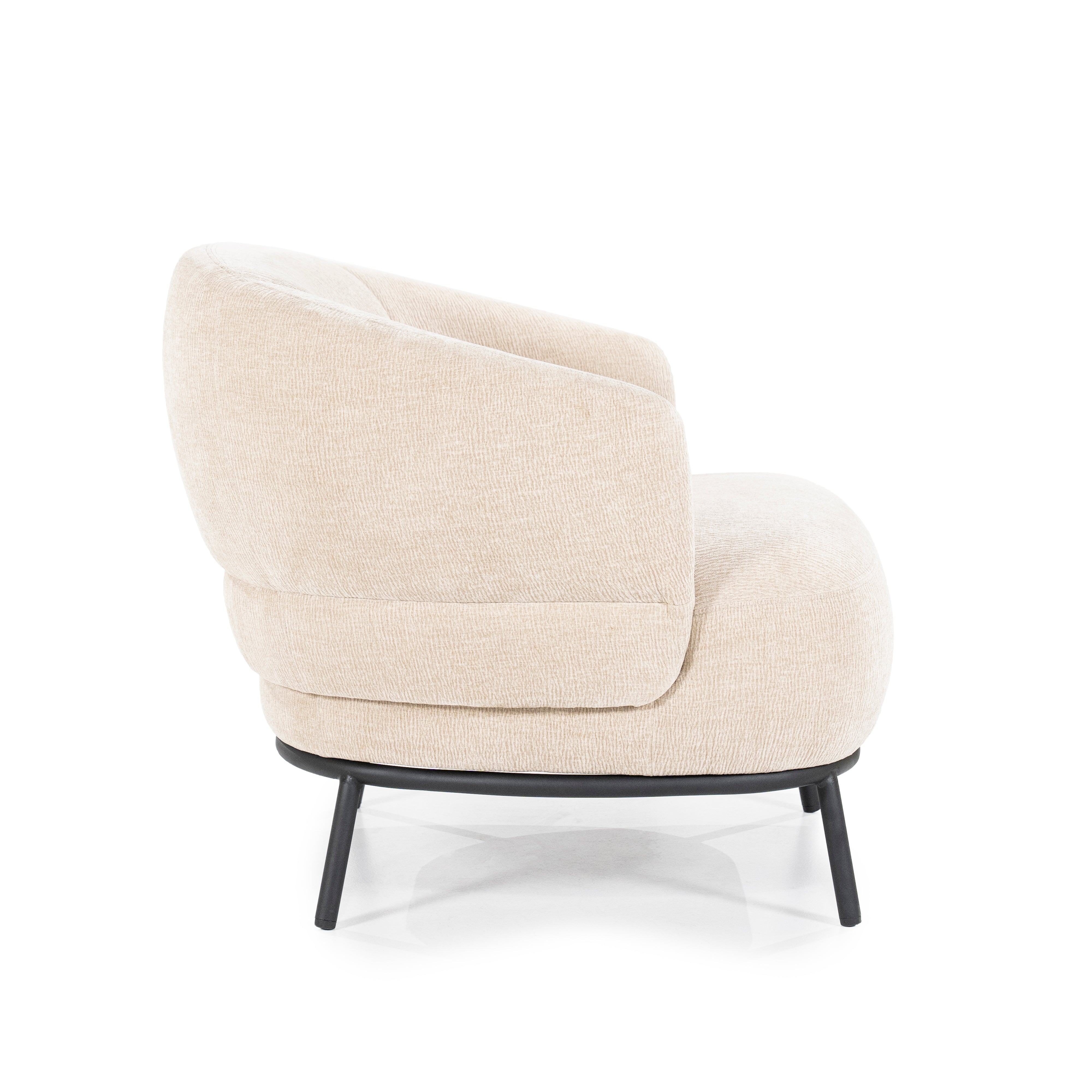 Sessel DAVID beige mit schwarzem Gestell