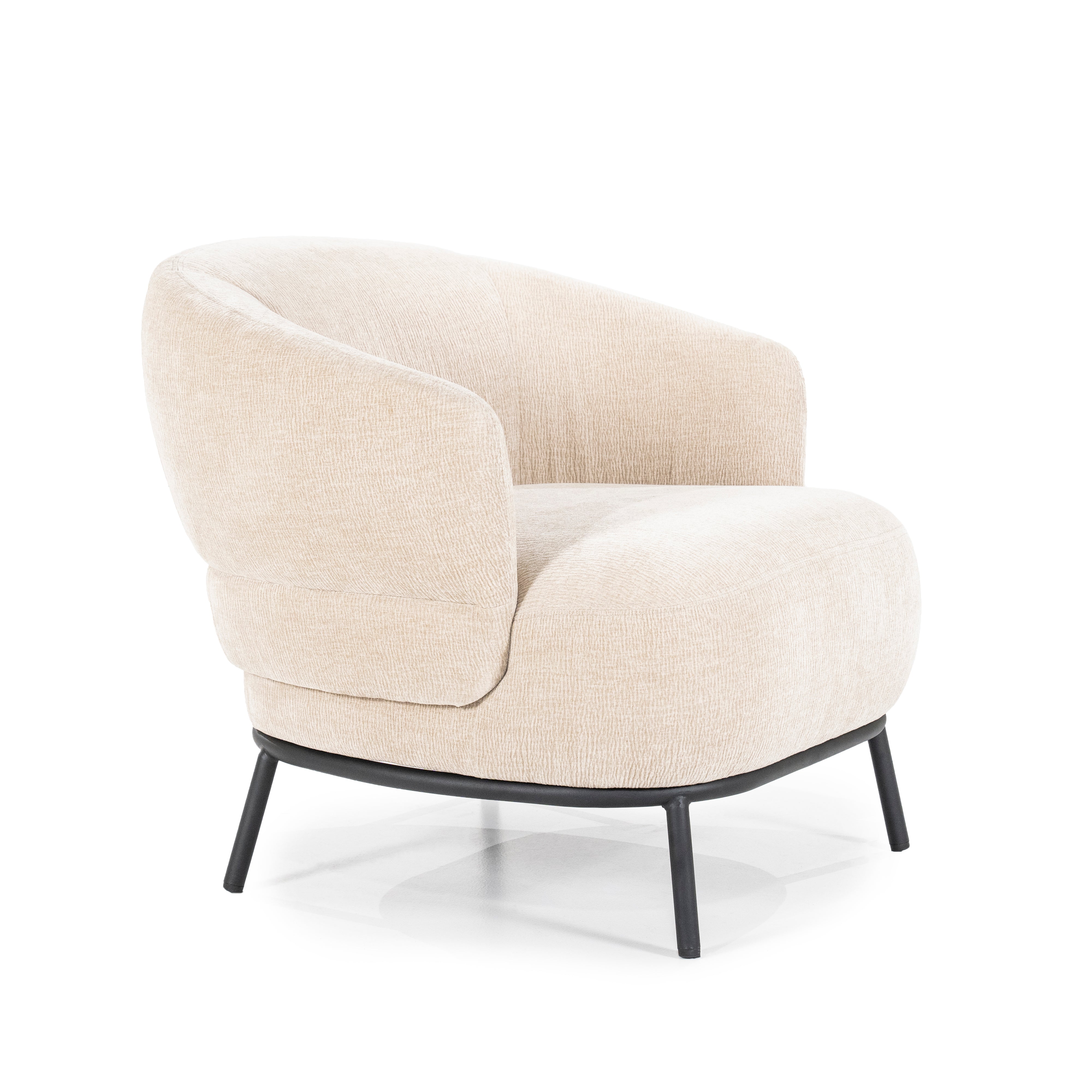 Sessel DAVID beige mit schwarzem Gestell