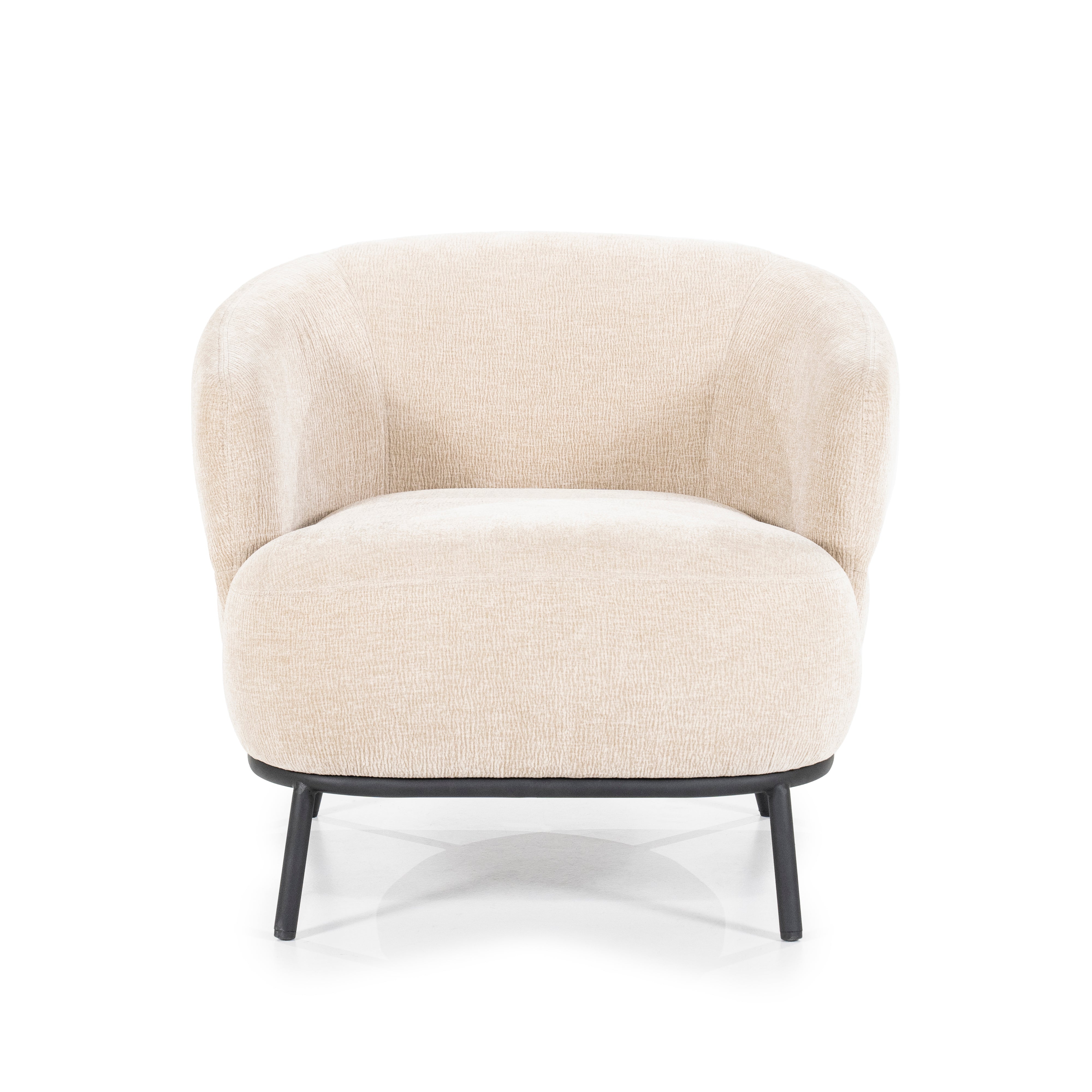 Sessel DAVID beige mit schwarzem Gestell