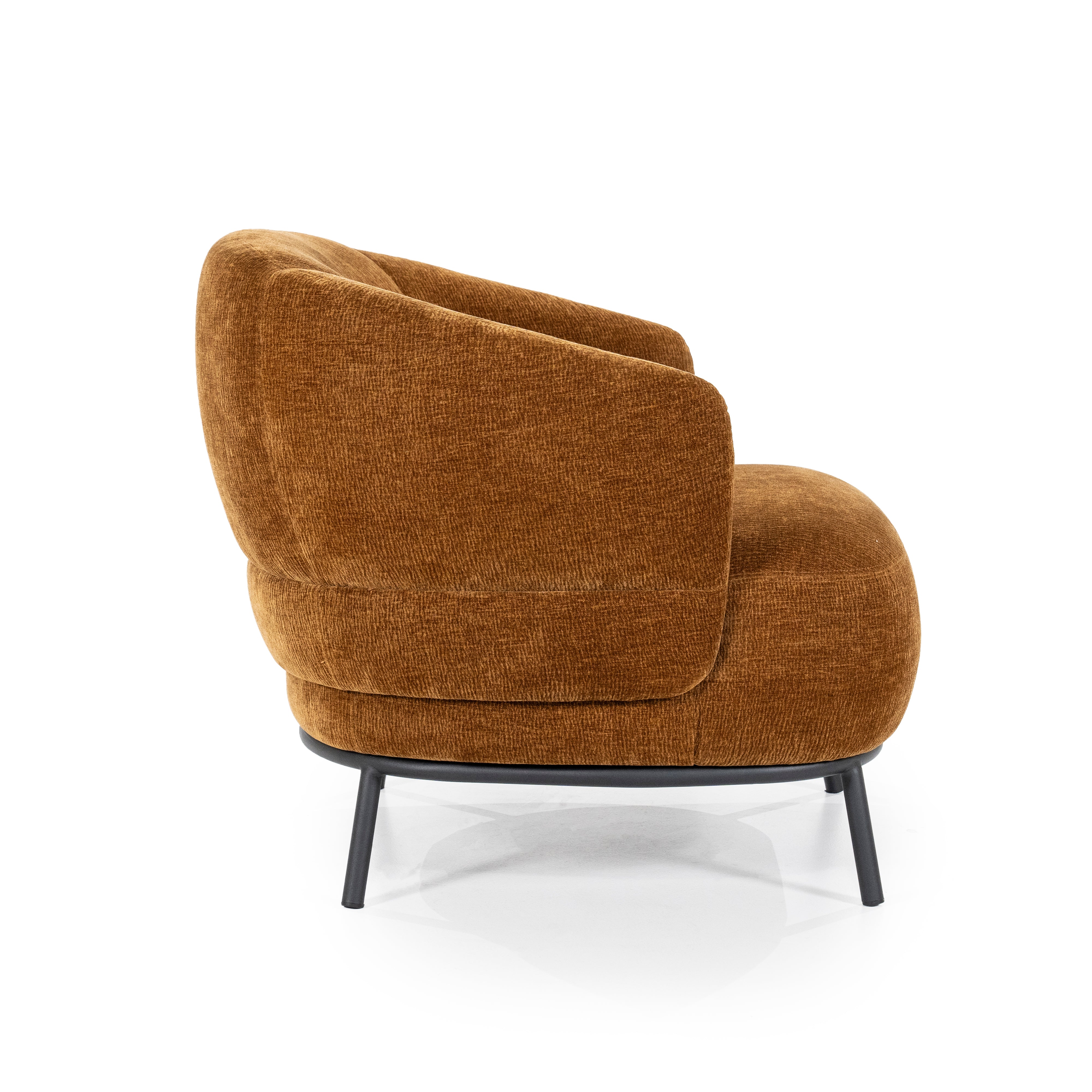 DAVID mustard armchair with black base
