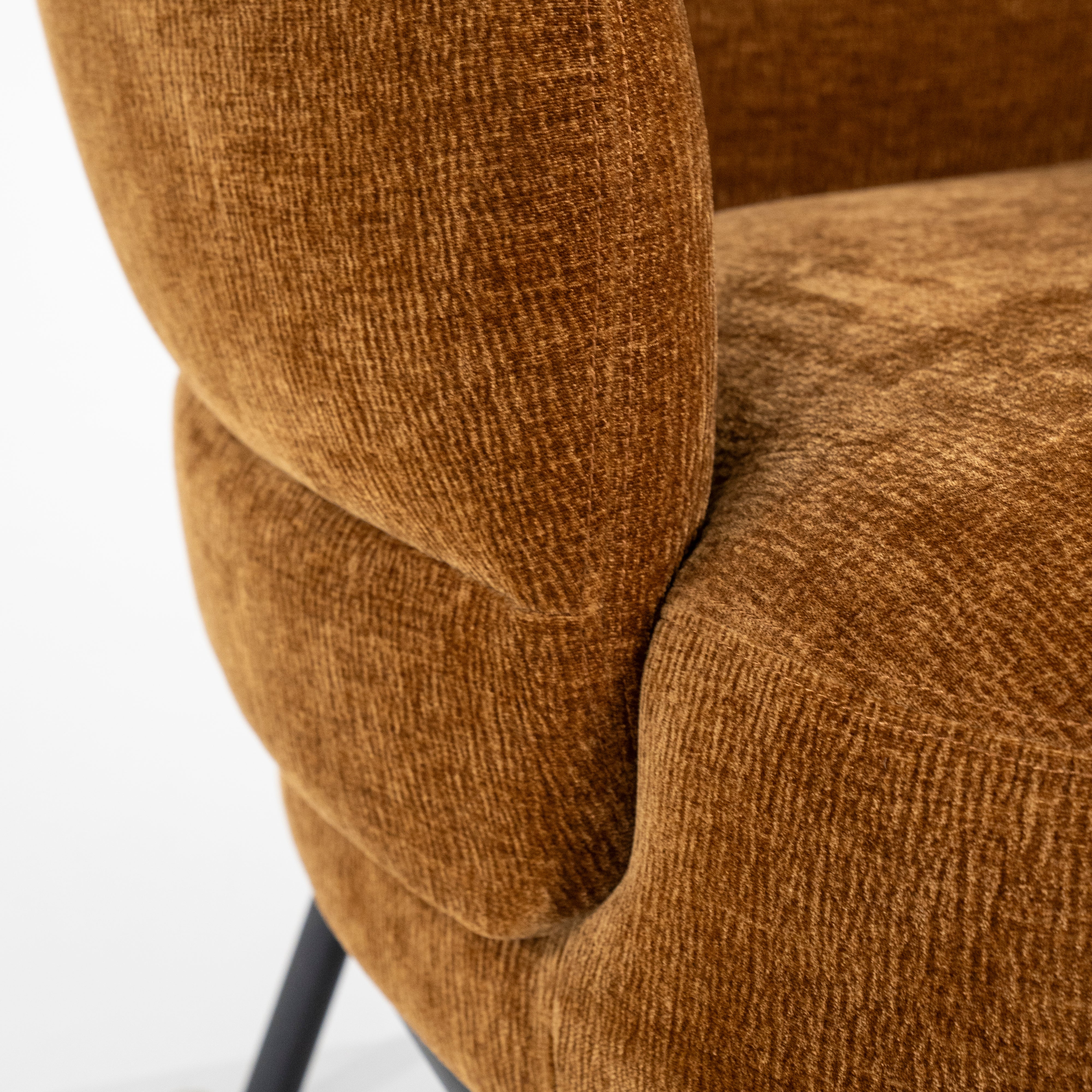 DAVID mustard armchair with black base