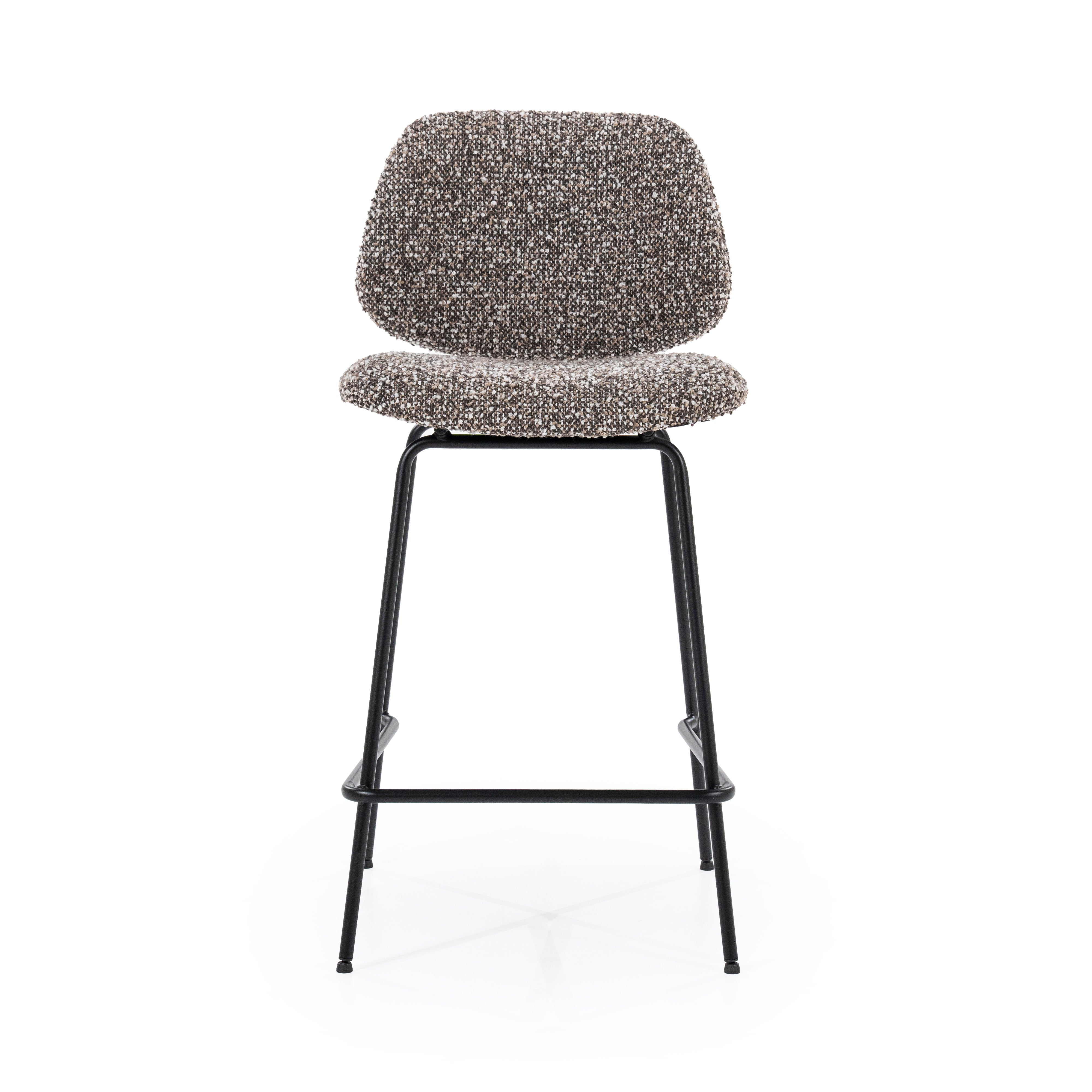 JON Gray Melange Stool with Black Base