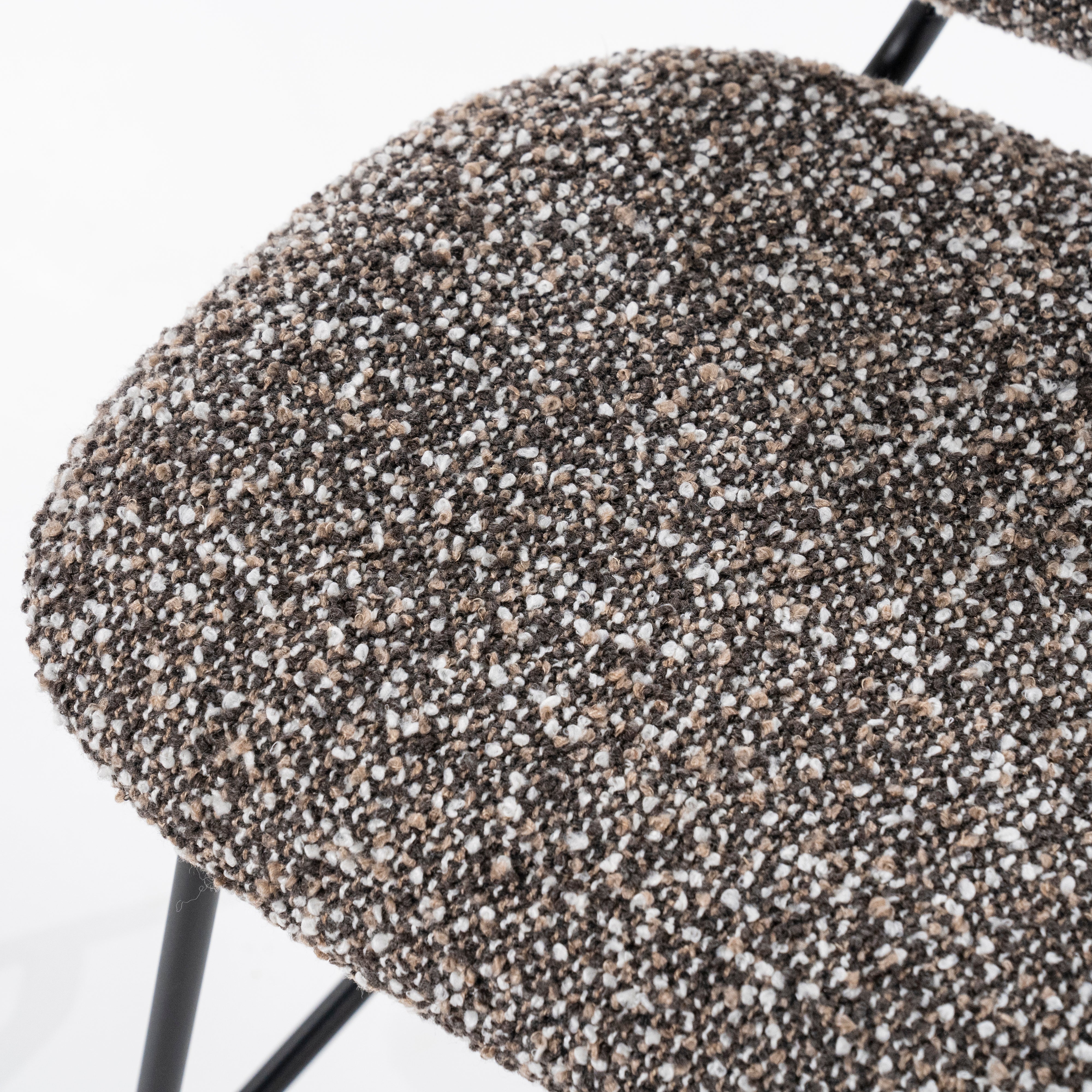 JON Gray Melange Stool with Black Base