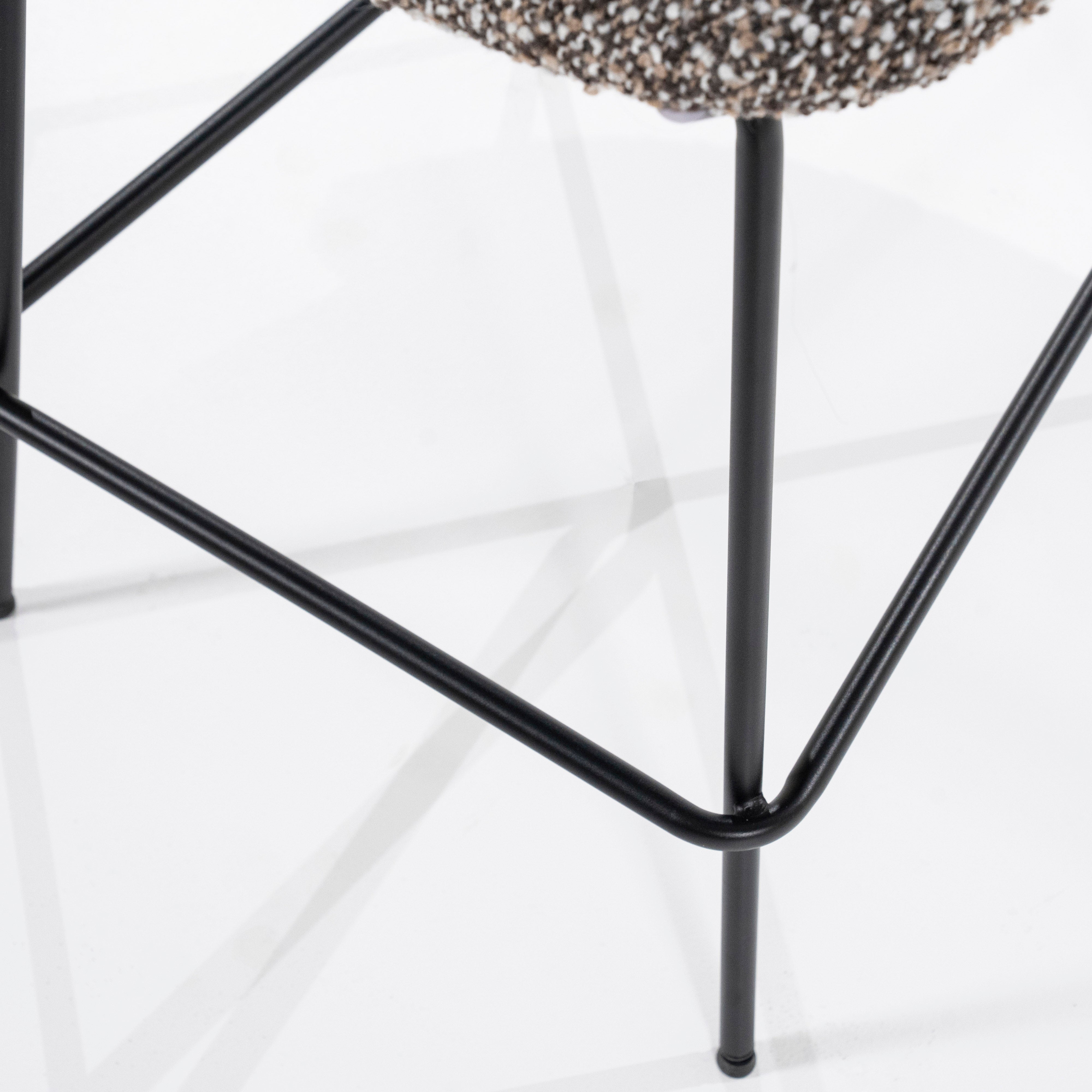 JON Gray Melange Stool with Black Base