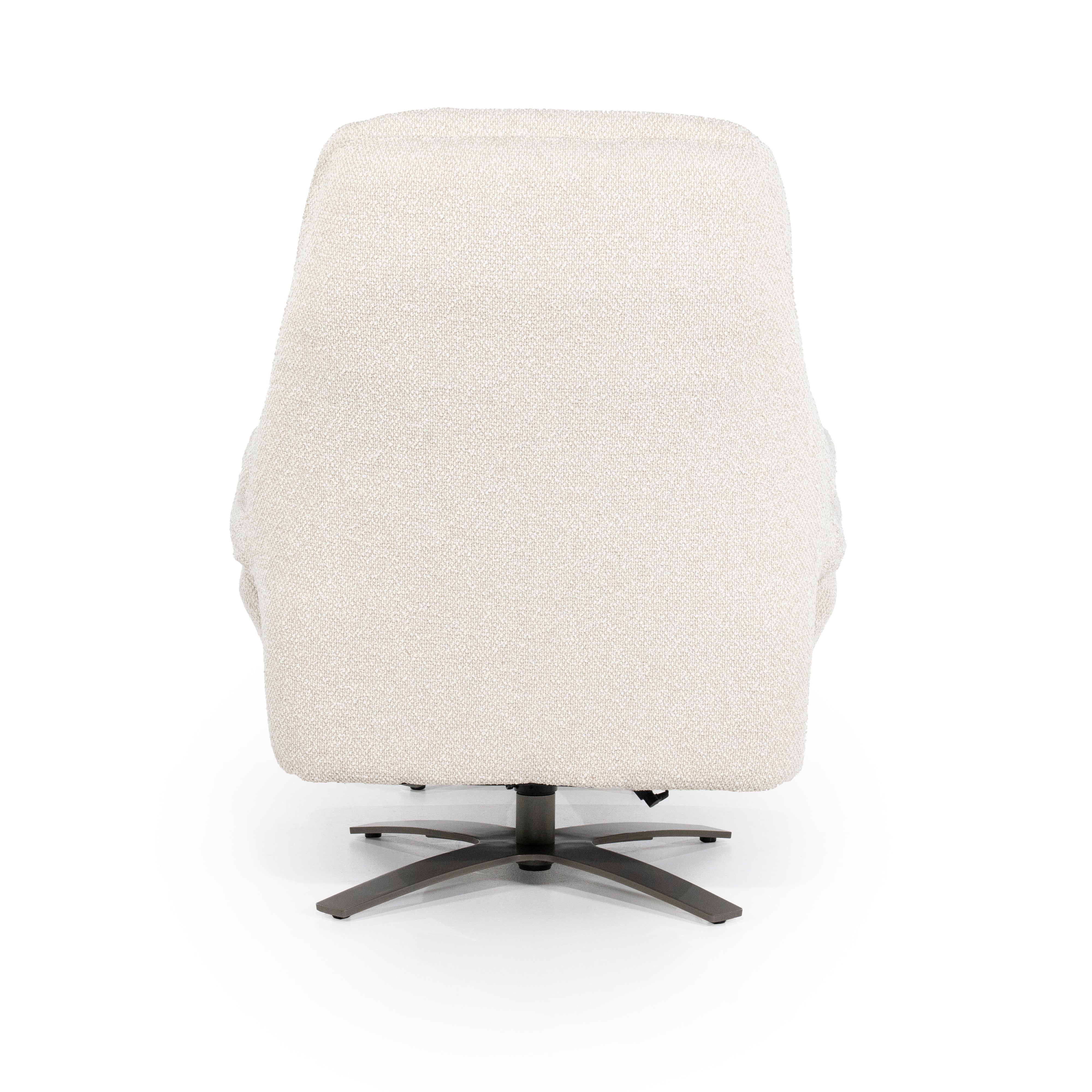Sessel mit Fußstütze CALEB beige mit schwarzem Gestell