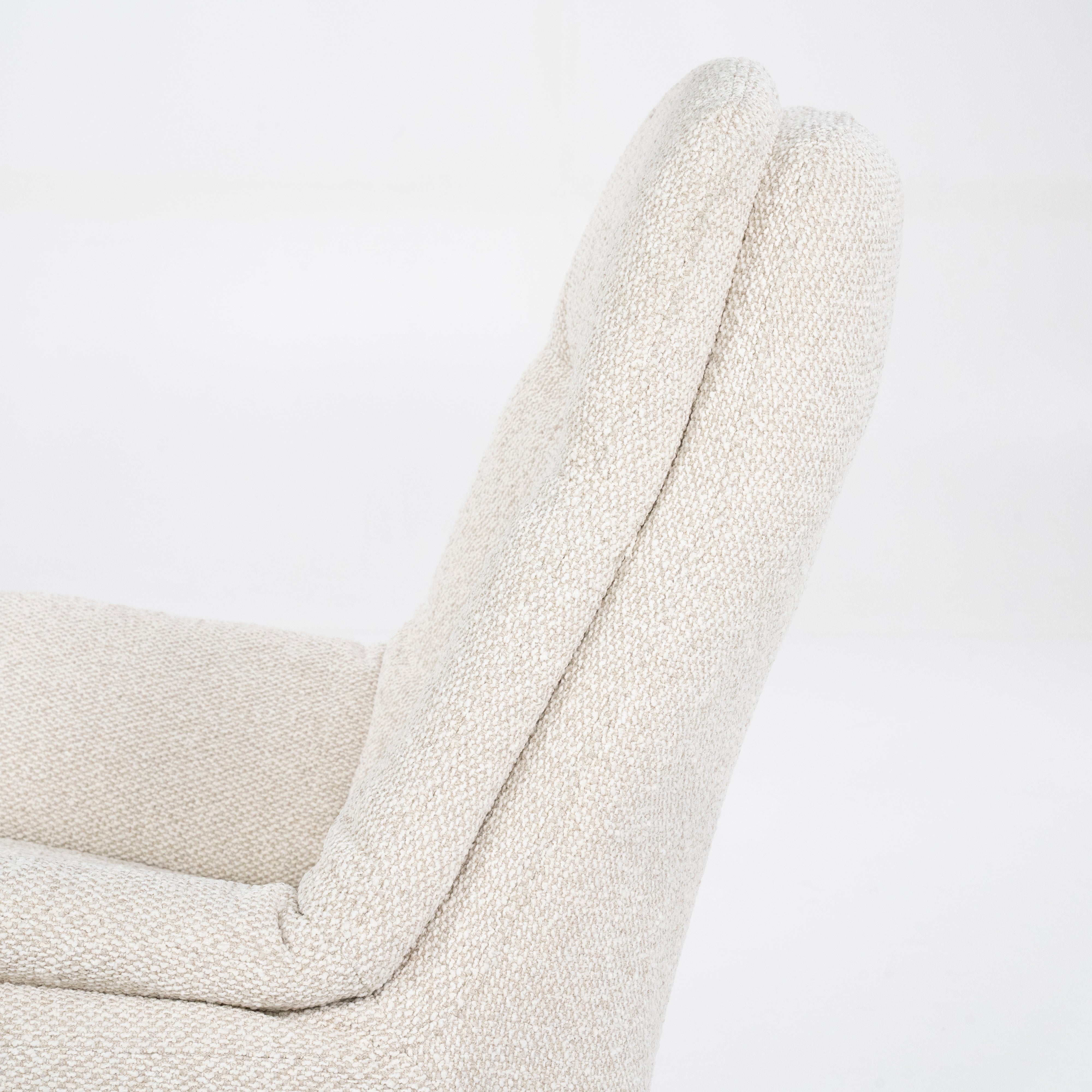 Sessel mit Fußstütze CALEB beige mit schwarzem Gestell