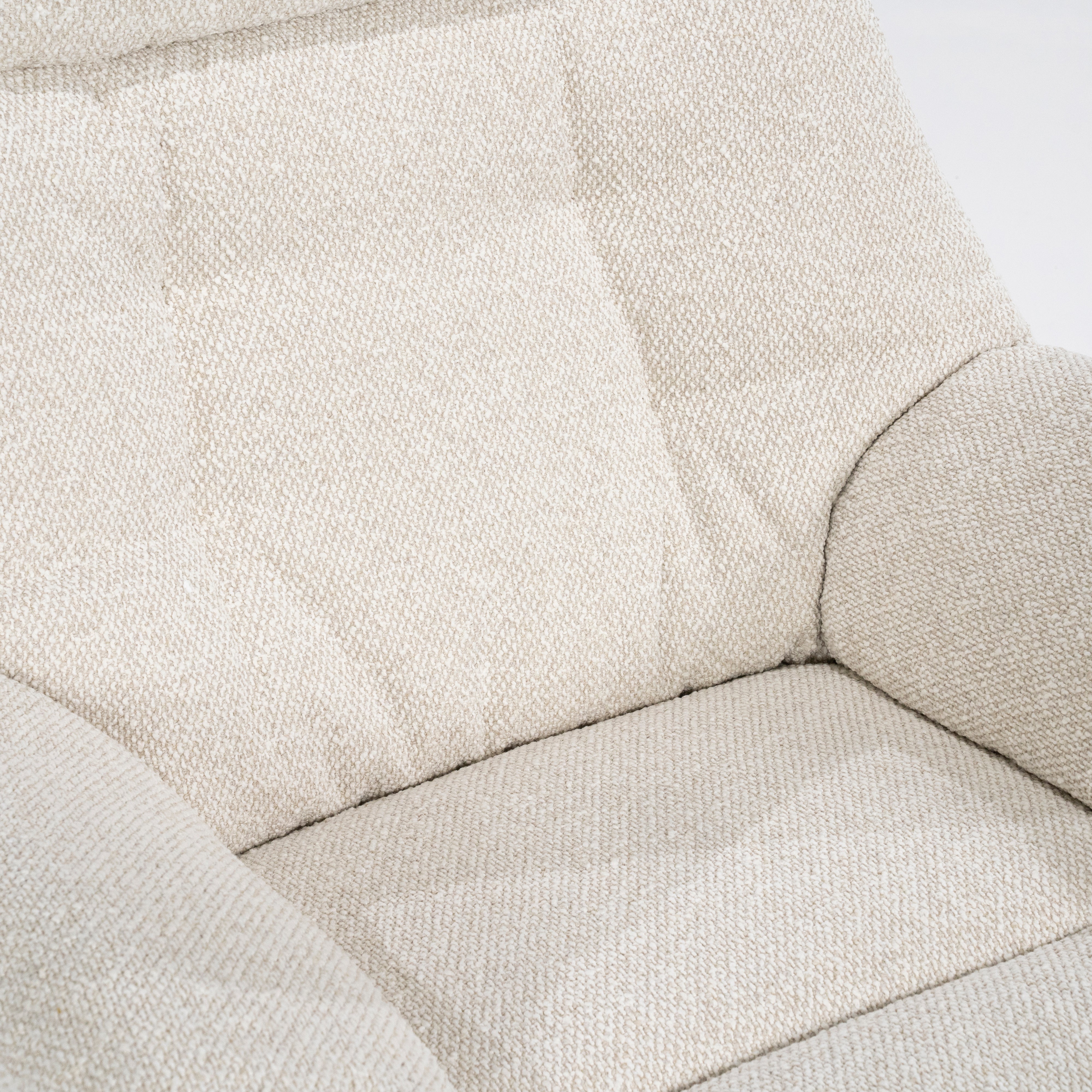 Sessel mit Fußstütze CALEB beige mit schwarzem Gestell