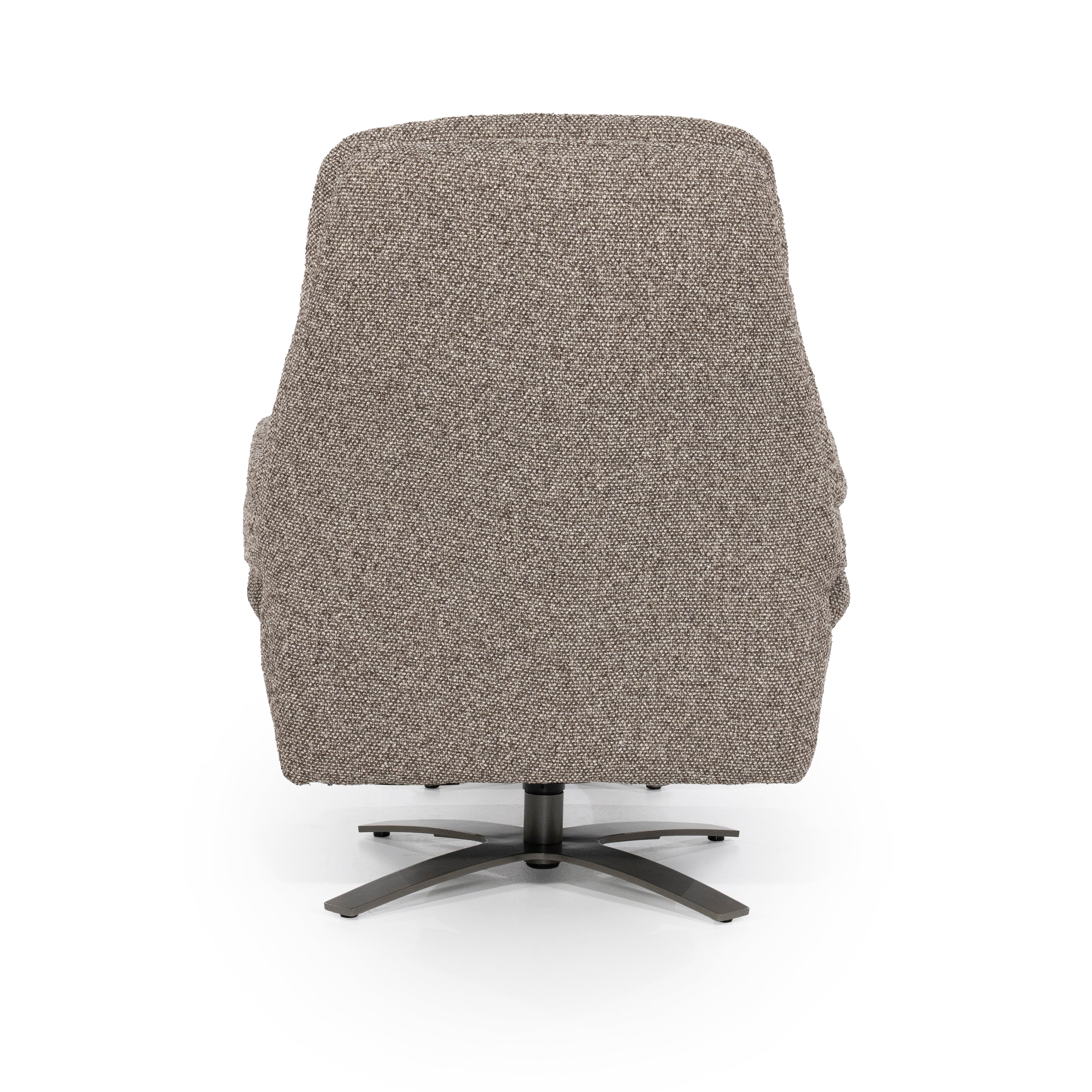 Sessel mit Fußstütze CALEB dunkelbeige mit schwarzem Gestell