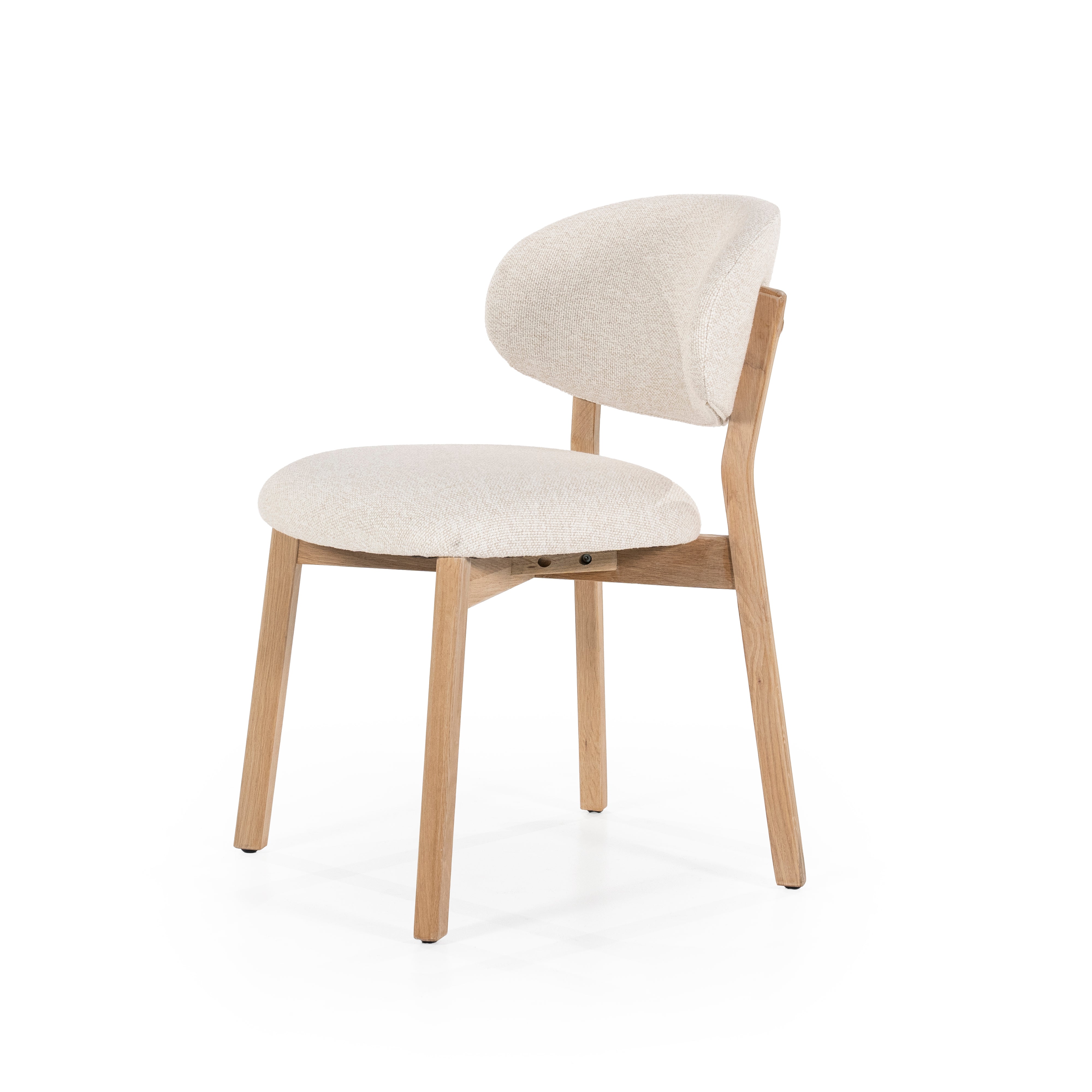 Stuhl MIKKY beige mit Eichenbasis