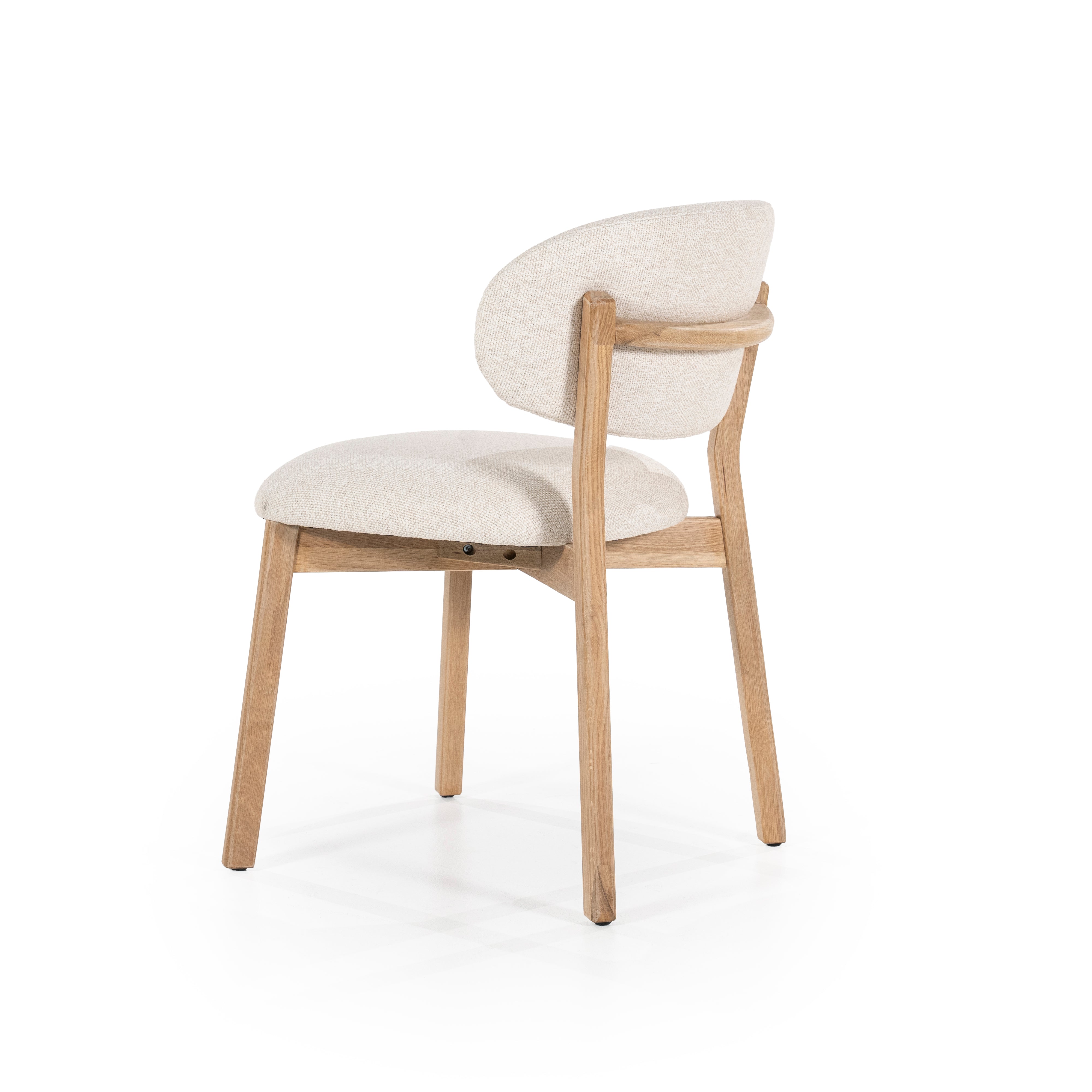 Stuhl MIKKY beige mit Eichenbasis