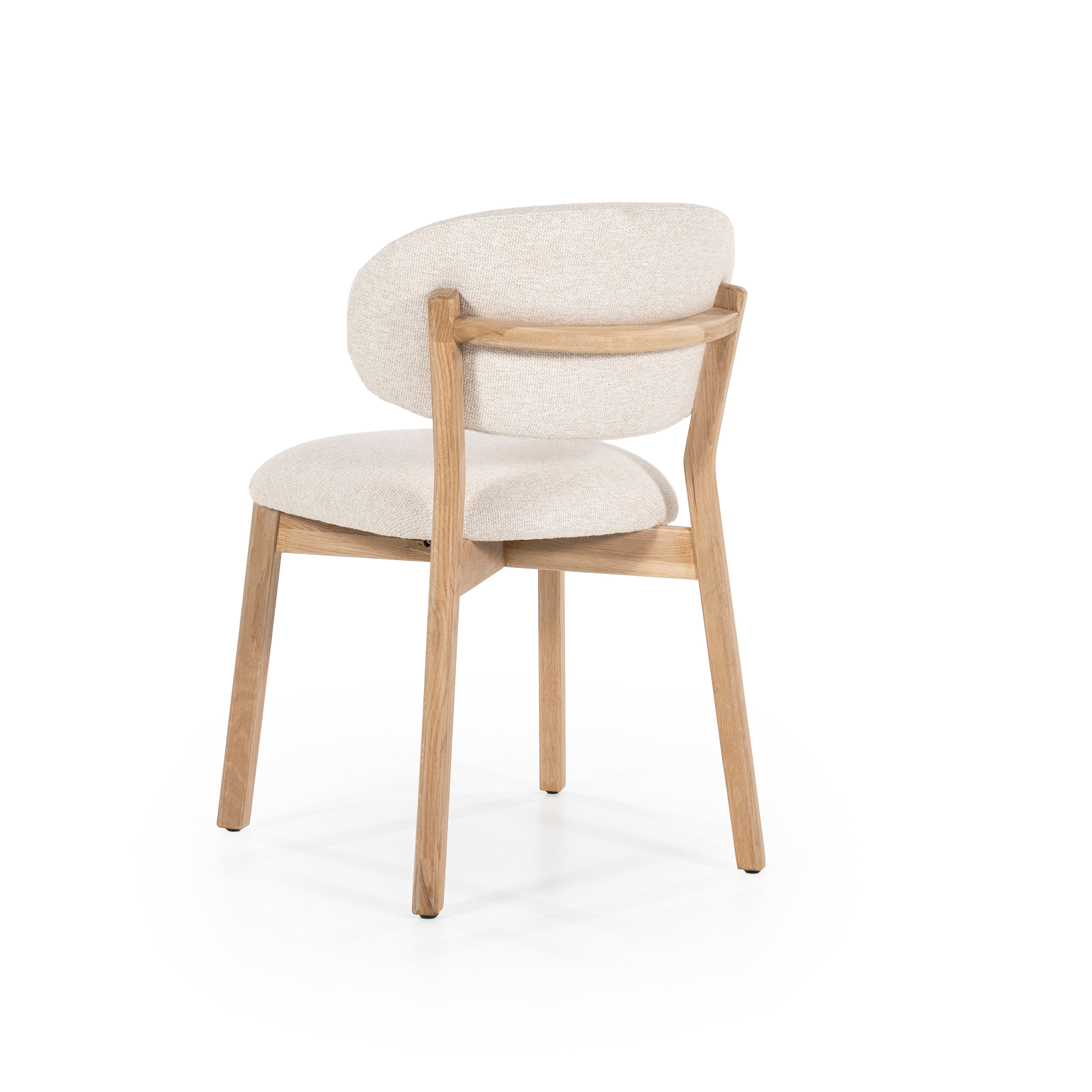 Stuhl MIKKY beige mit Eichenbasis