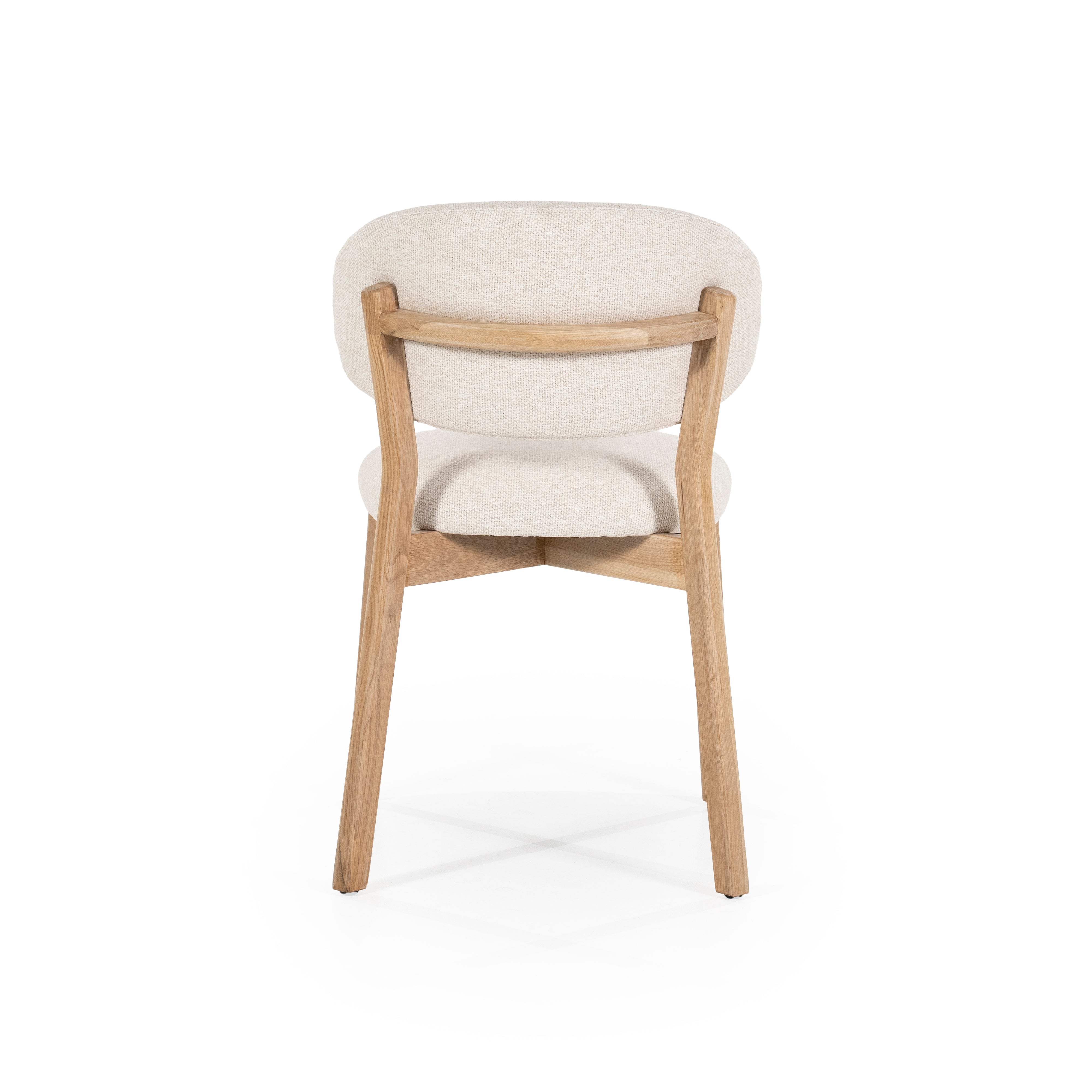 Stuhl MIKKY beige mit Eichenbasis