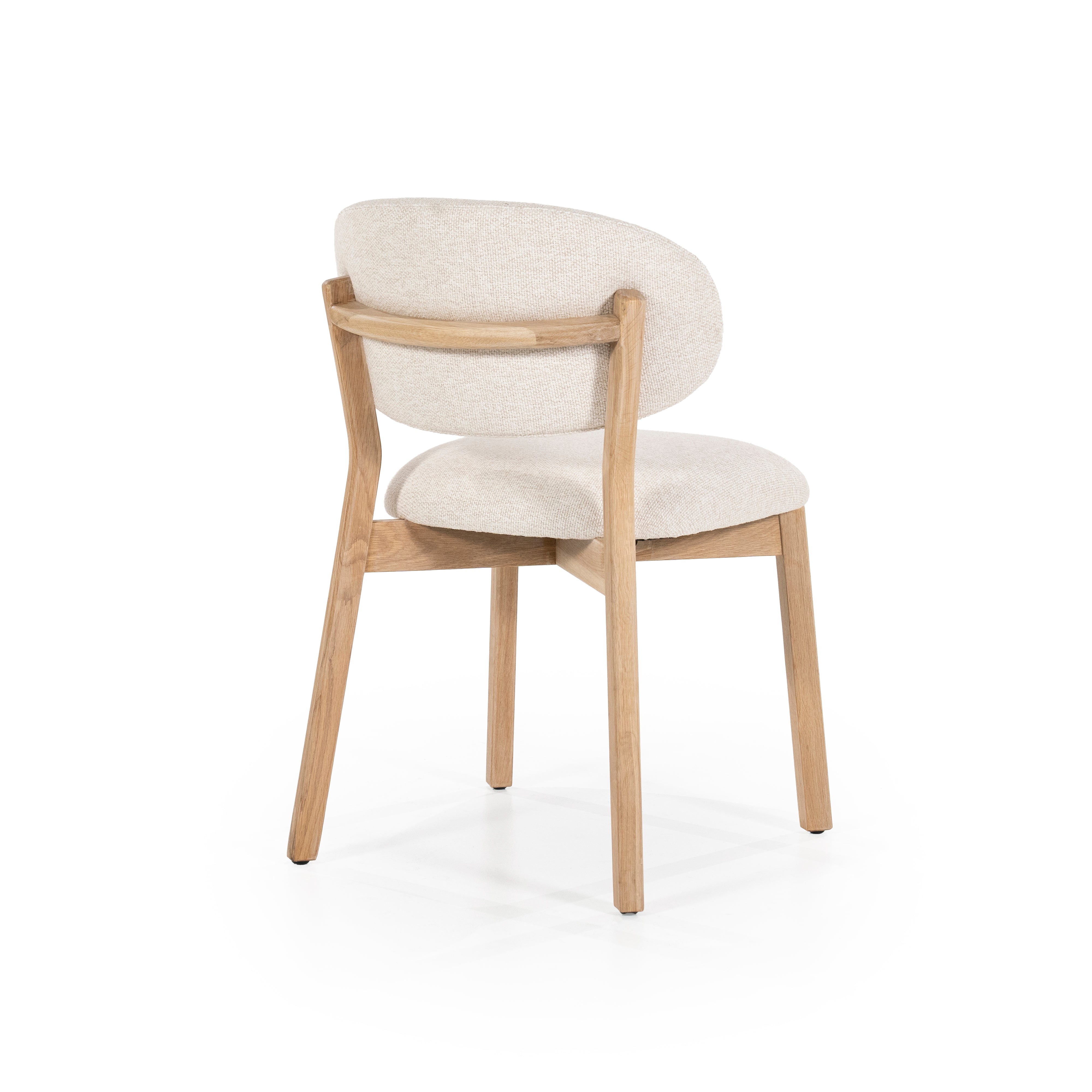 Stuhl MIKKY beige mit Eichenbasis