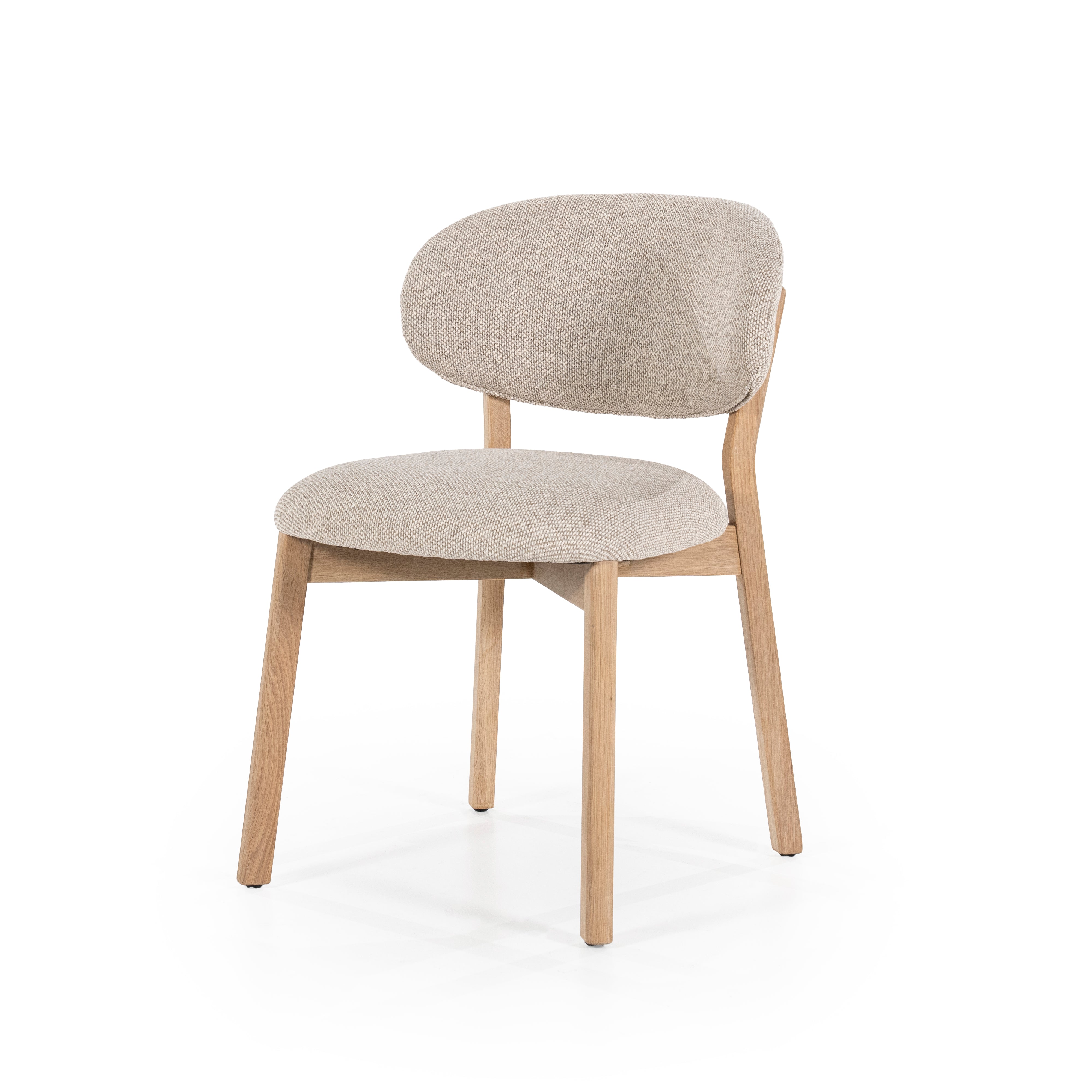 Stuhl MIKKY taupe mit Eichenbasis