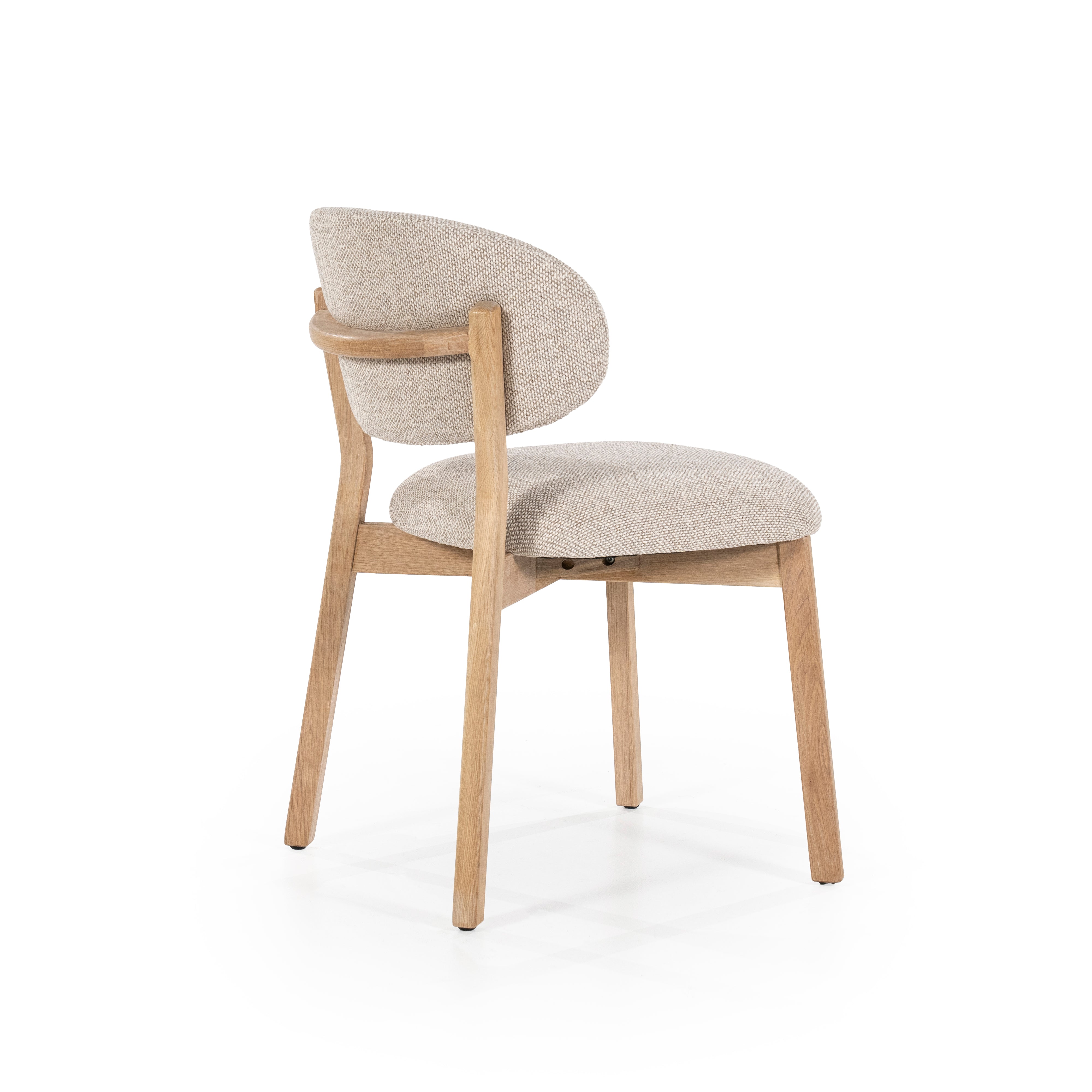 Stuhl MIKKY taupe mit Eichenbasis