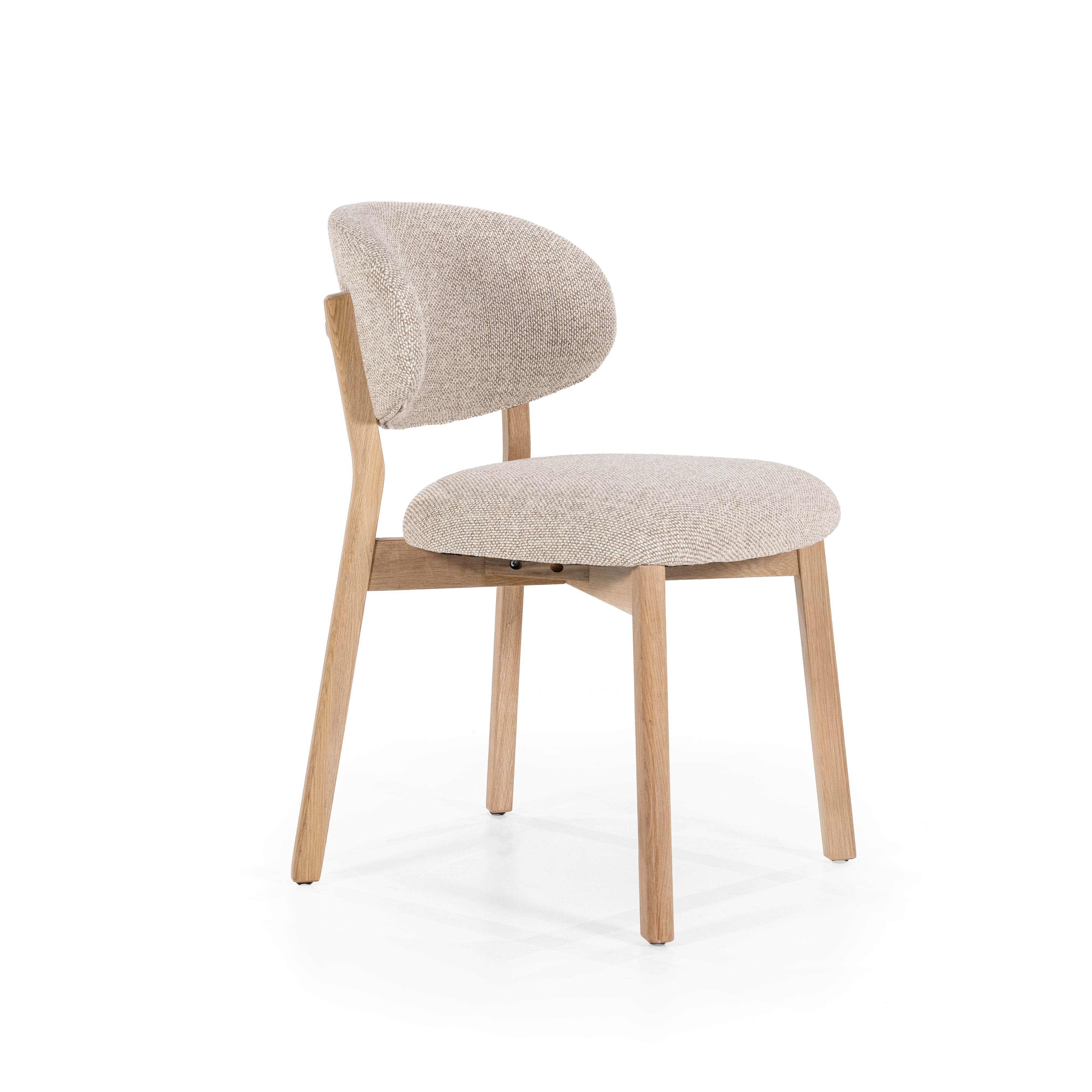 Stuhl MIKKY taupe mit Eichenbasis