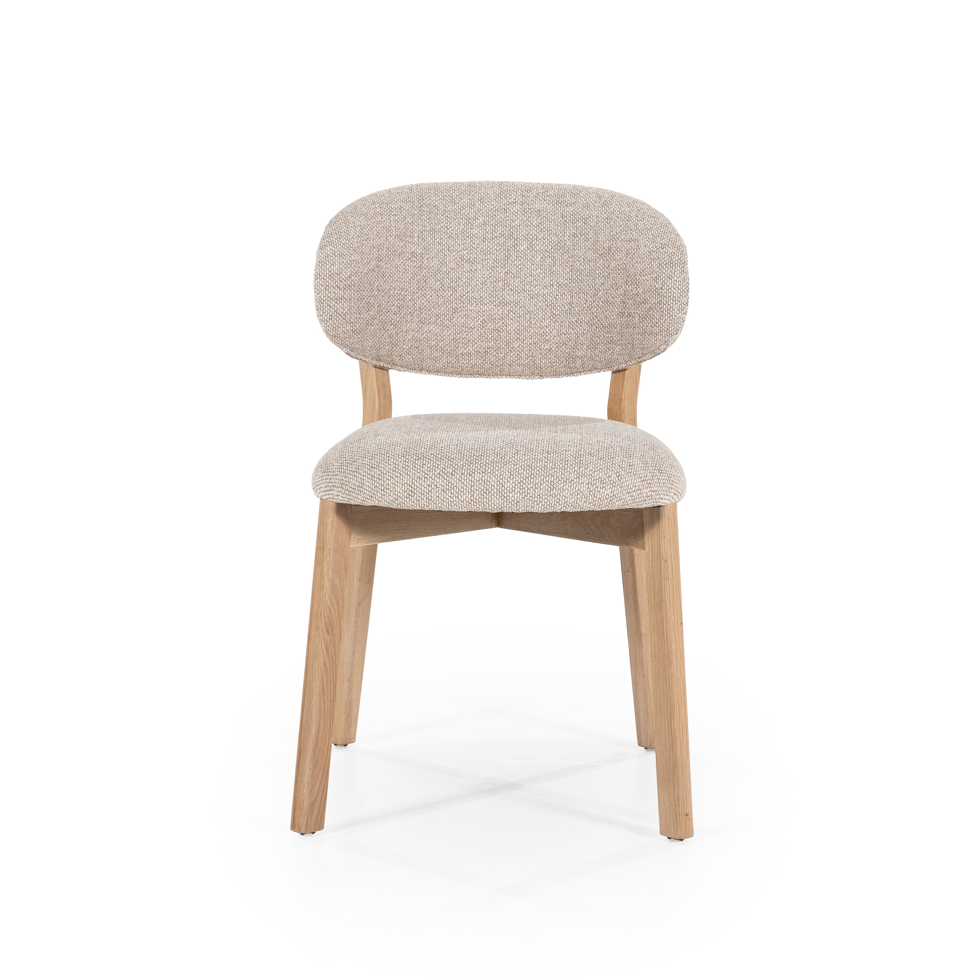 Stuhl MIKKY taupe mit Eichenbasis