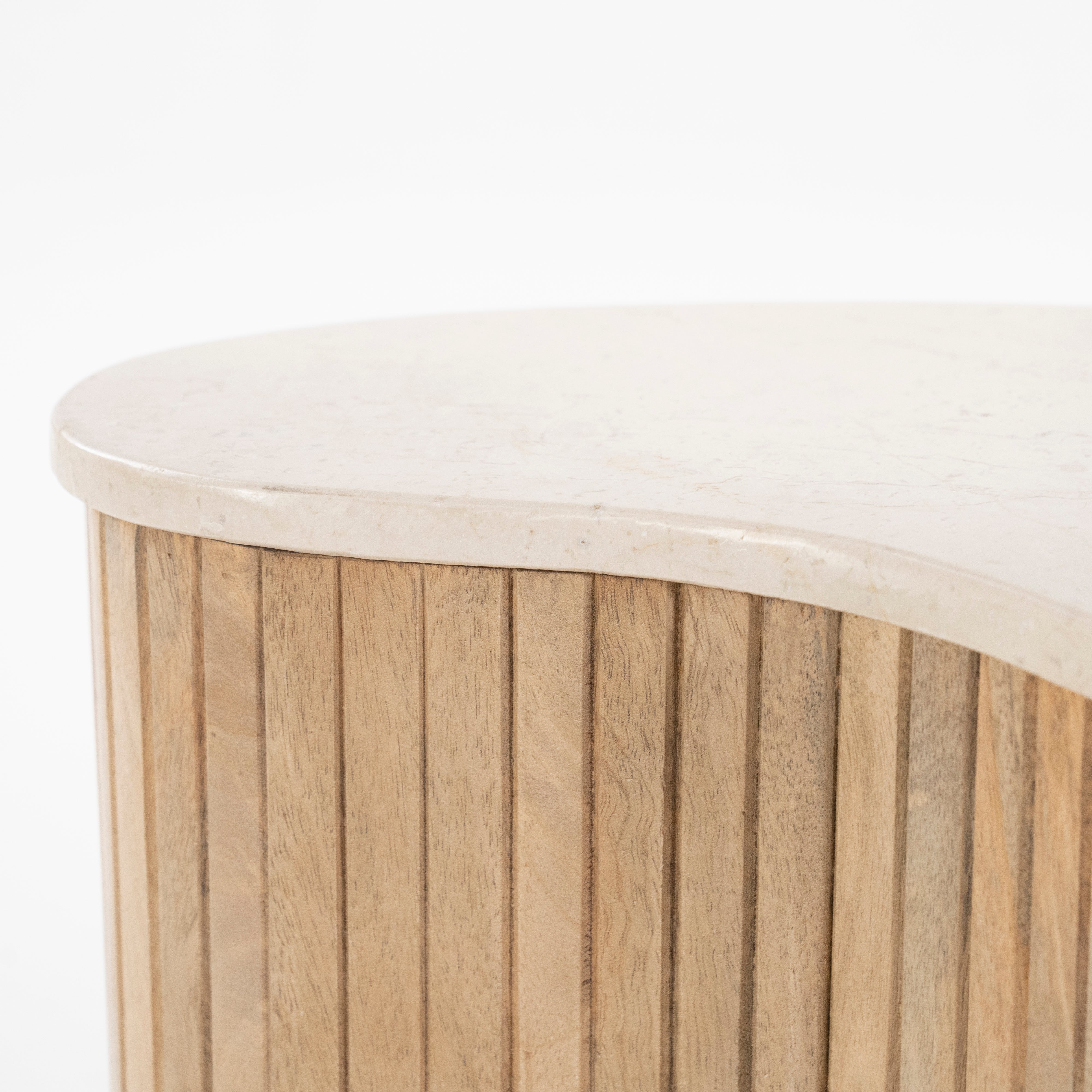 Beistelltisch KIRA aus Mangoholz mit Marmorplatte