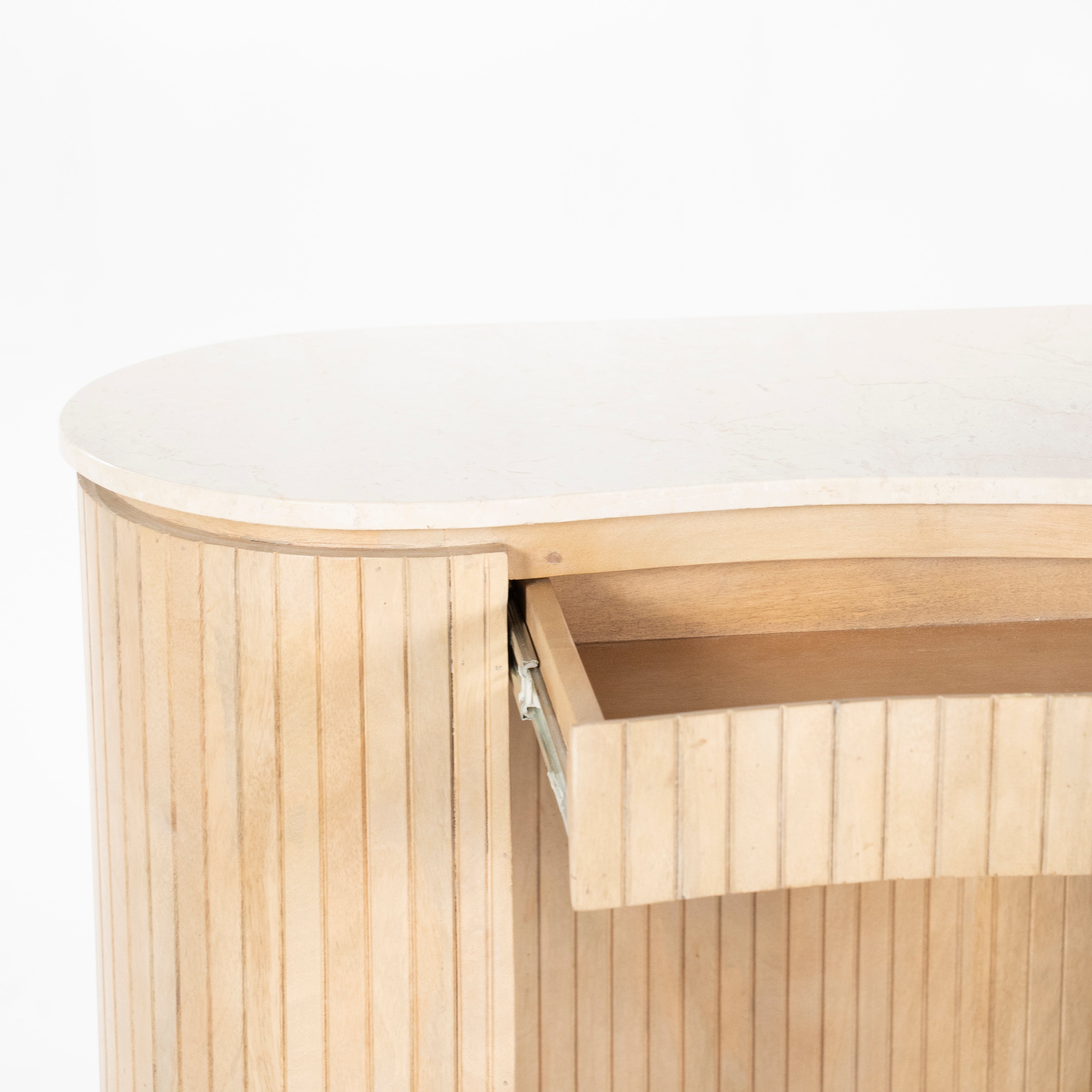Schreibtisch KIRA aus Mangoholz mit Marmorplatte