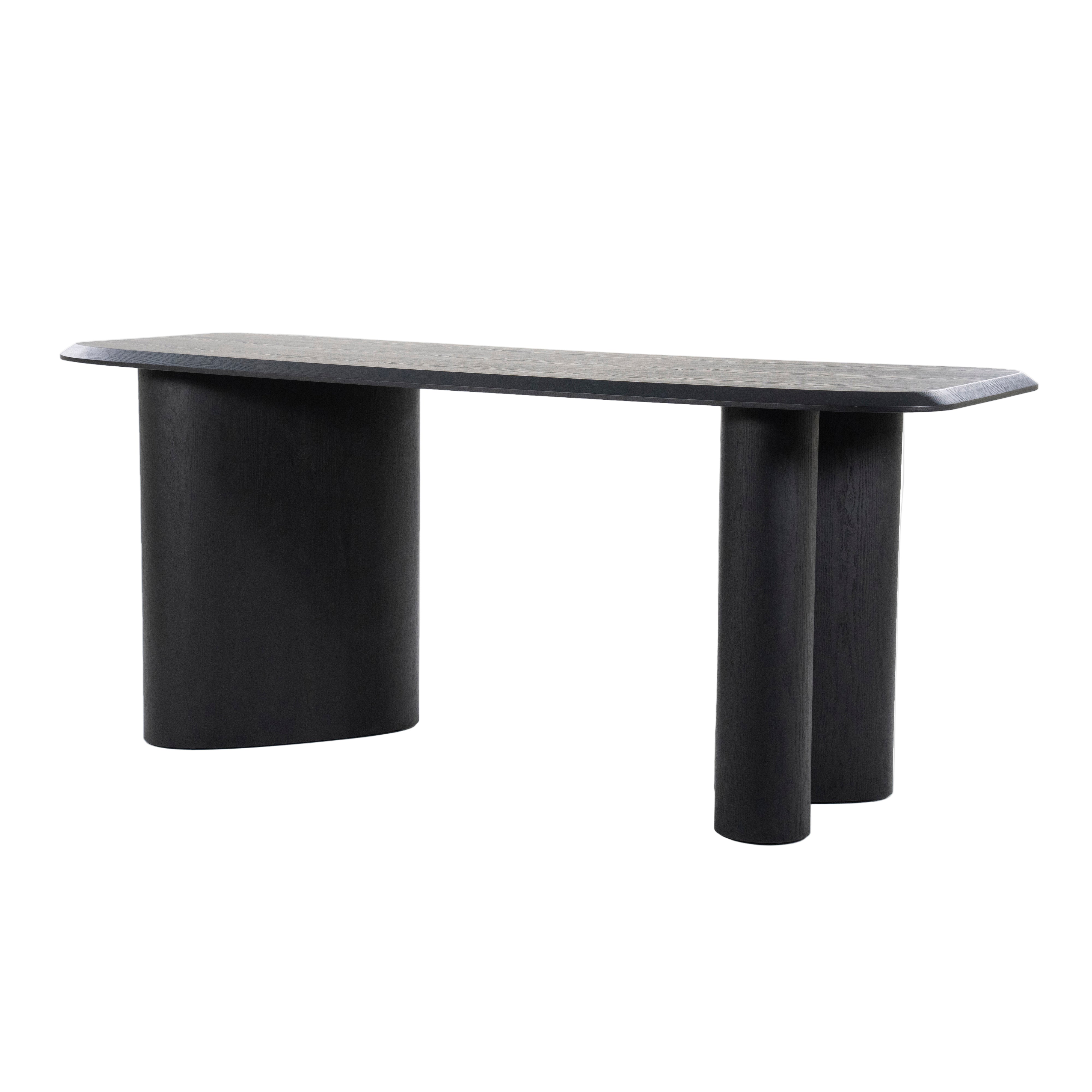 WALTER black bar table oak veneer
