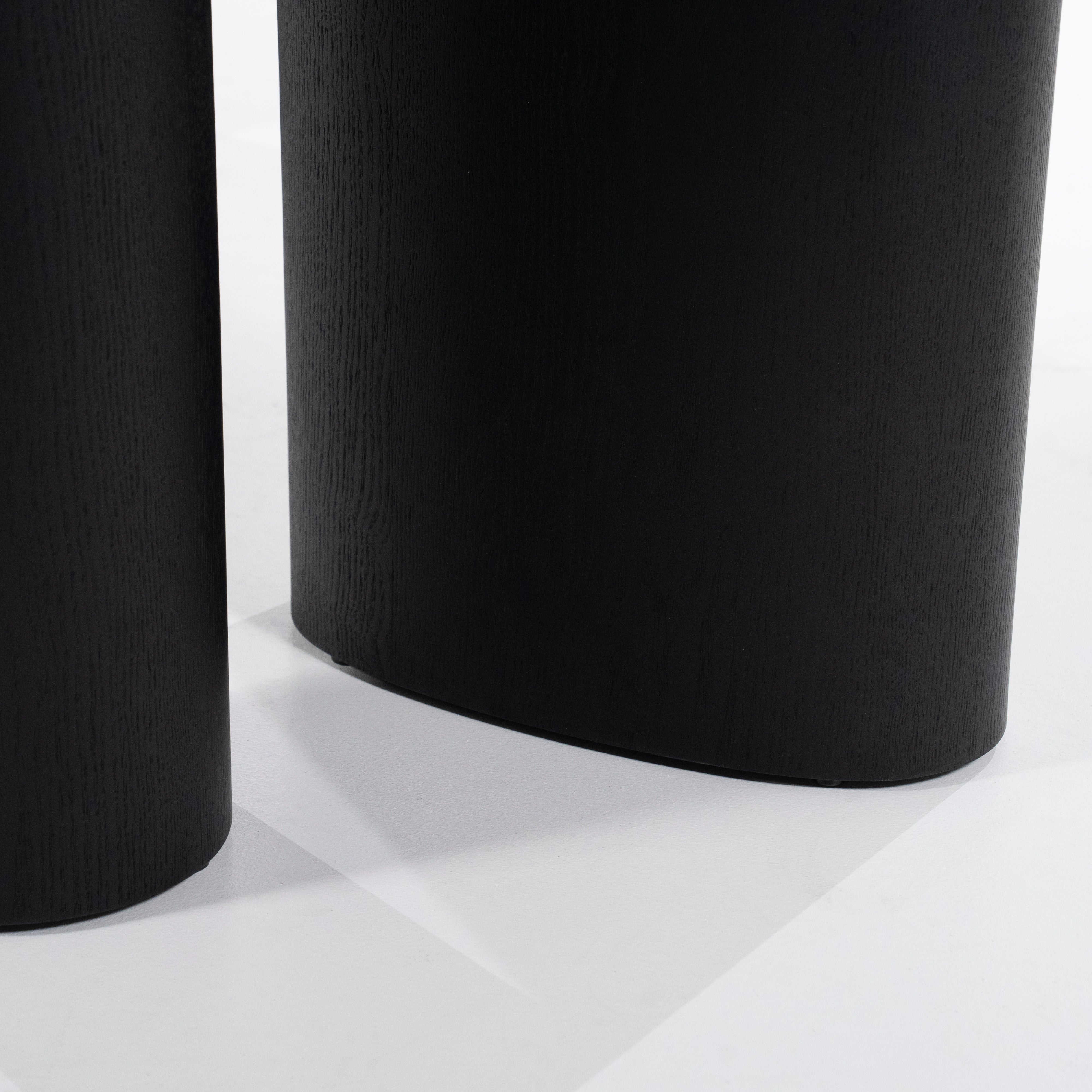 WALTER black bar table oak veneer