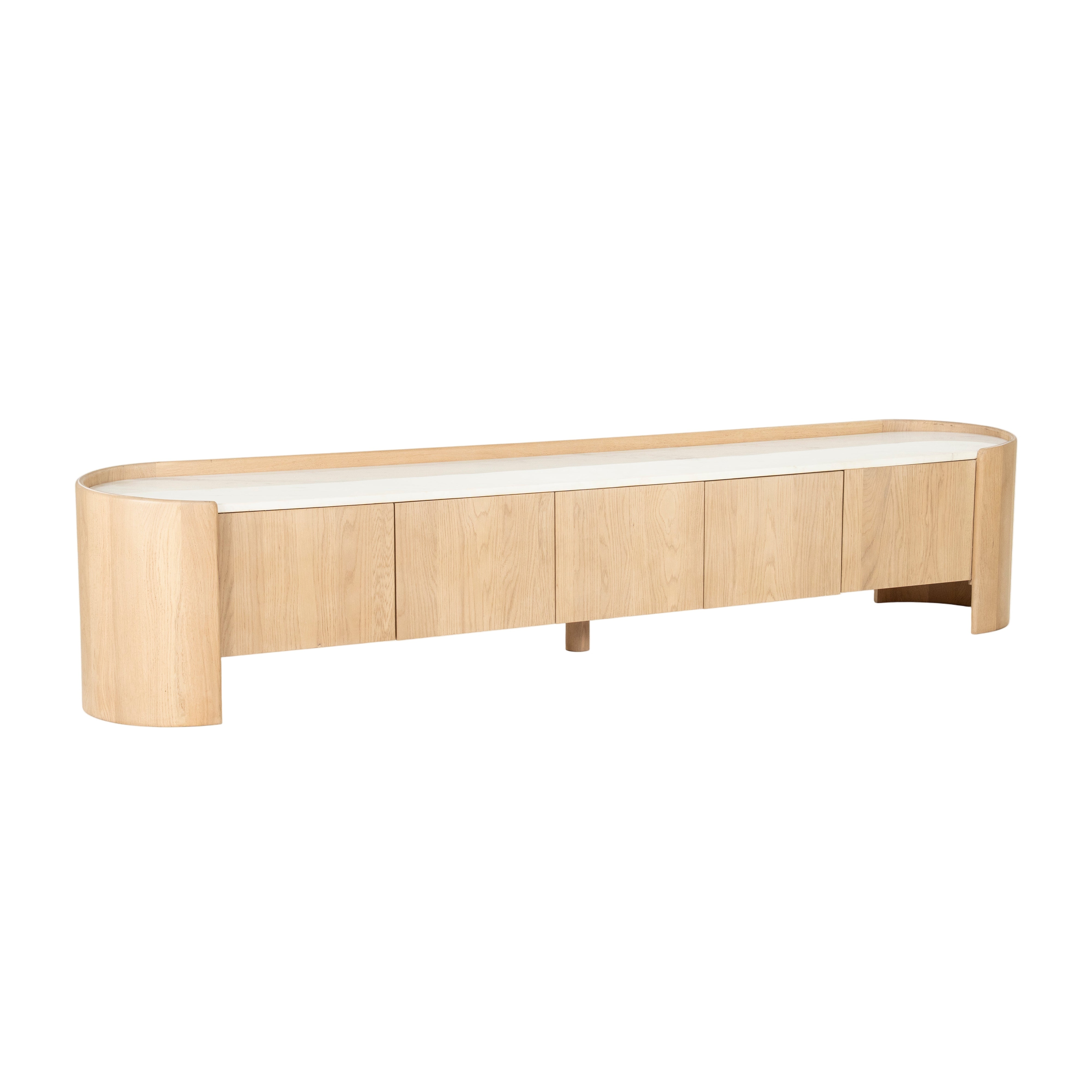 RTV cabinet DON oak wood with marble top
