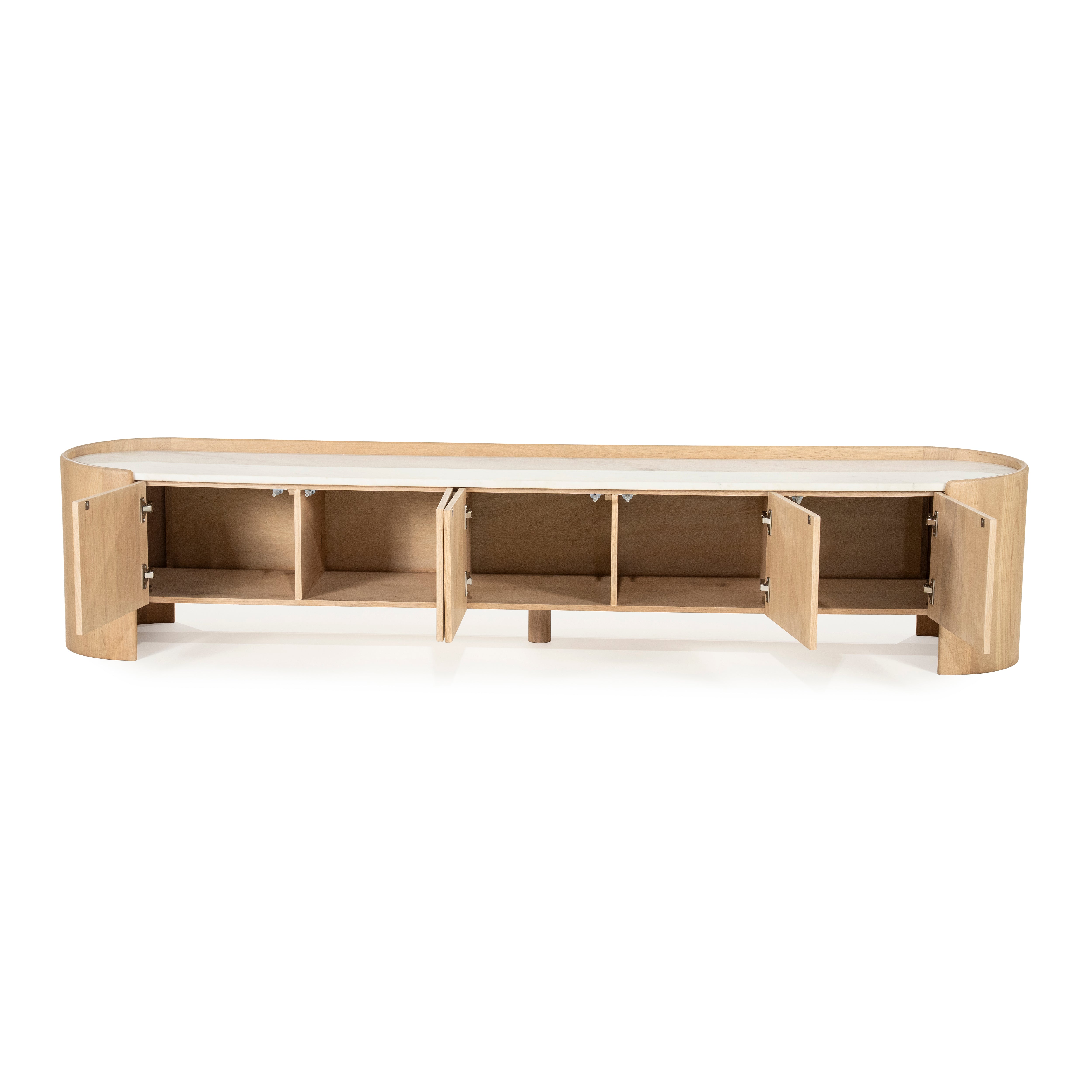 RTV cabinet DON oak wood with marble top