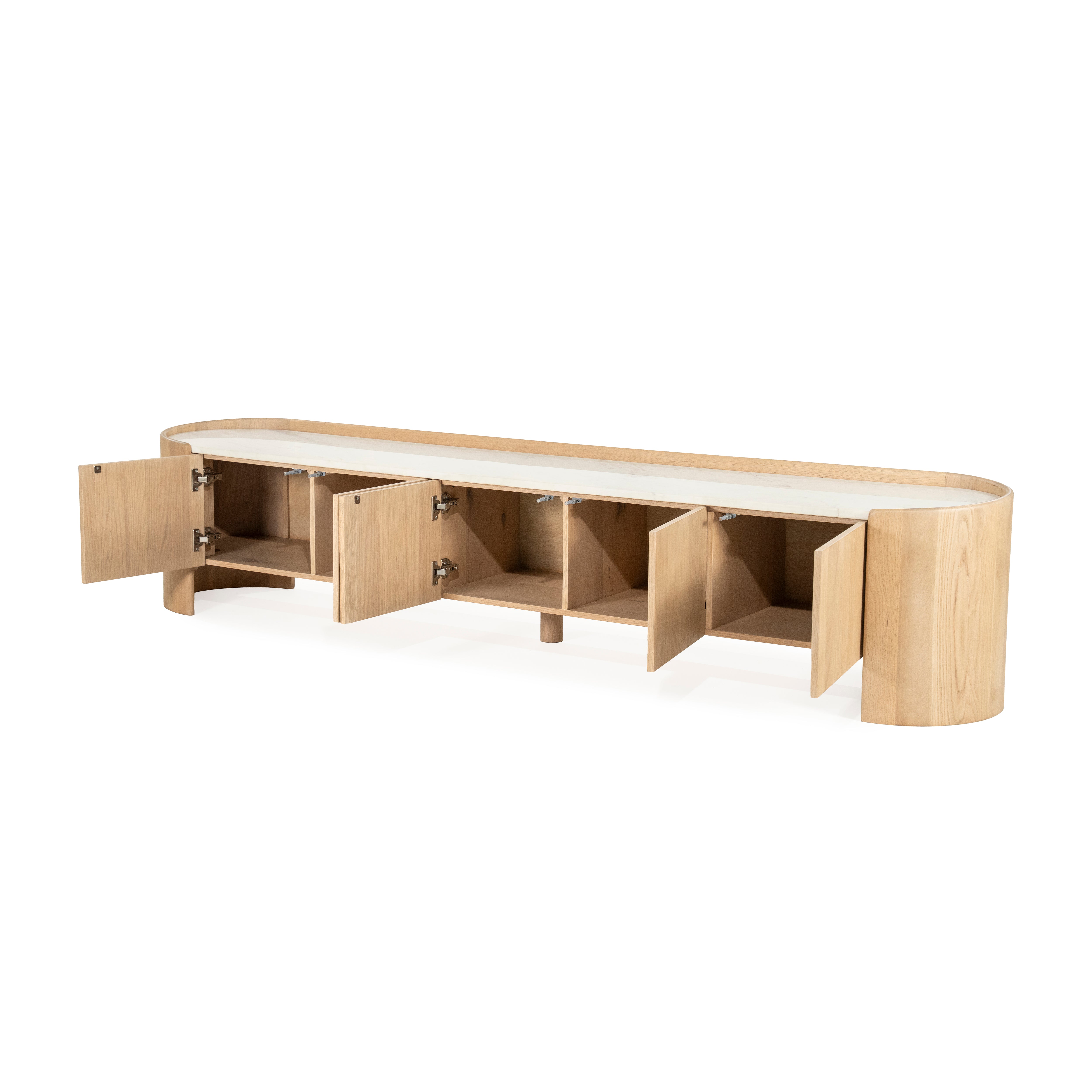 RTV cabinet DON oak wood with marble top