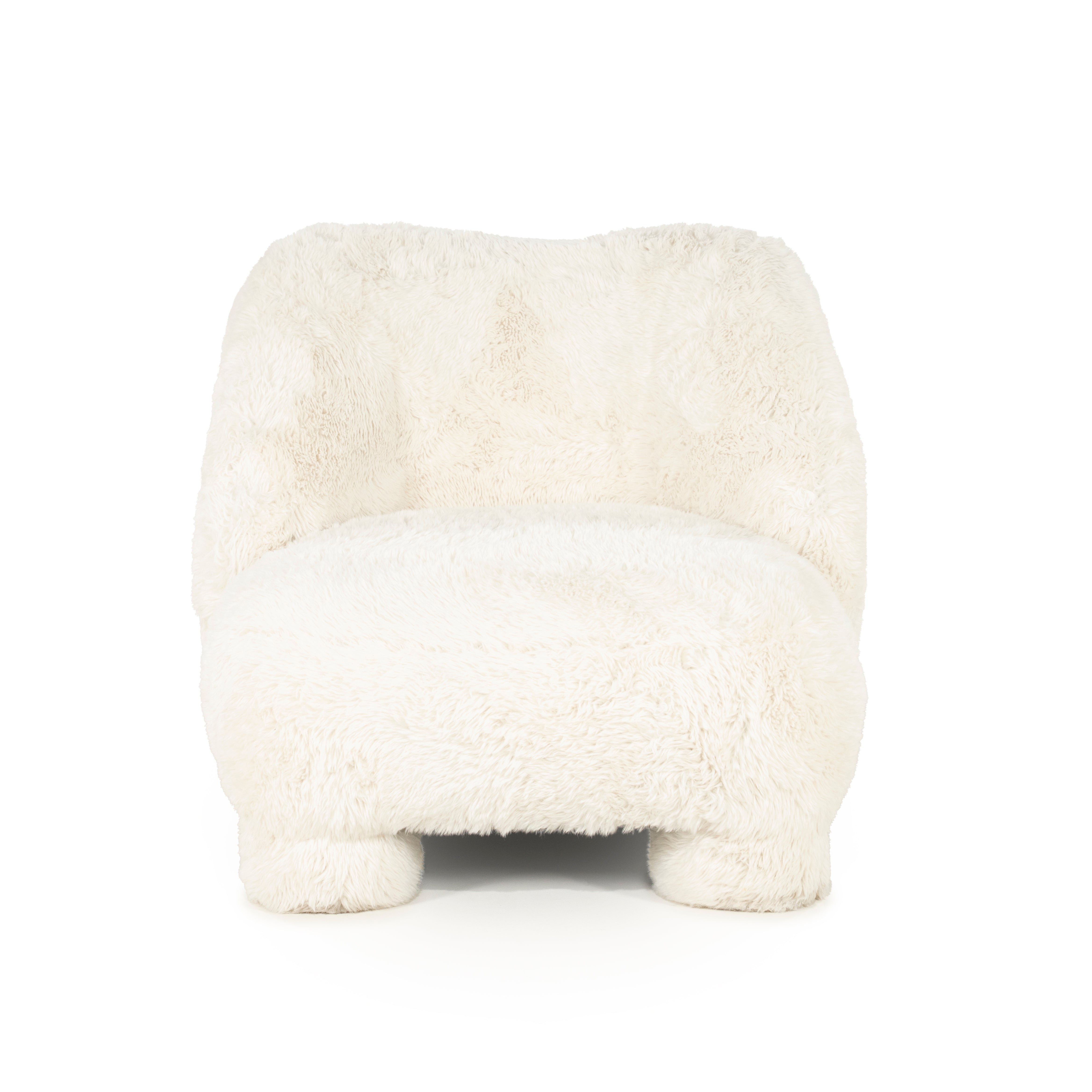 SAMSON Cream Fur Armchair