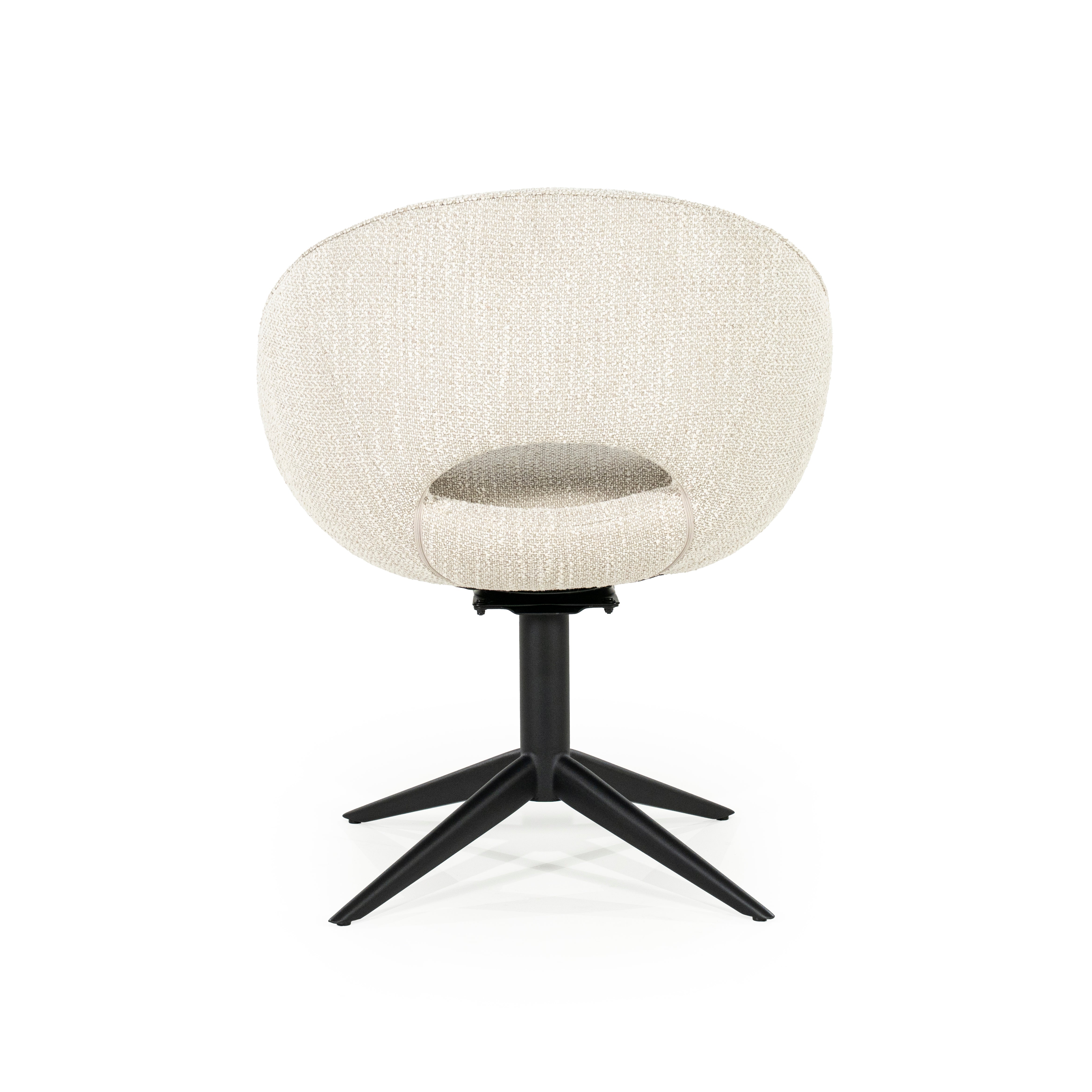 NOL Beige Swivel Chair with Black Base
