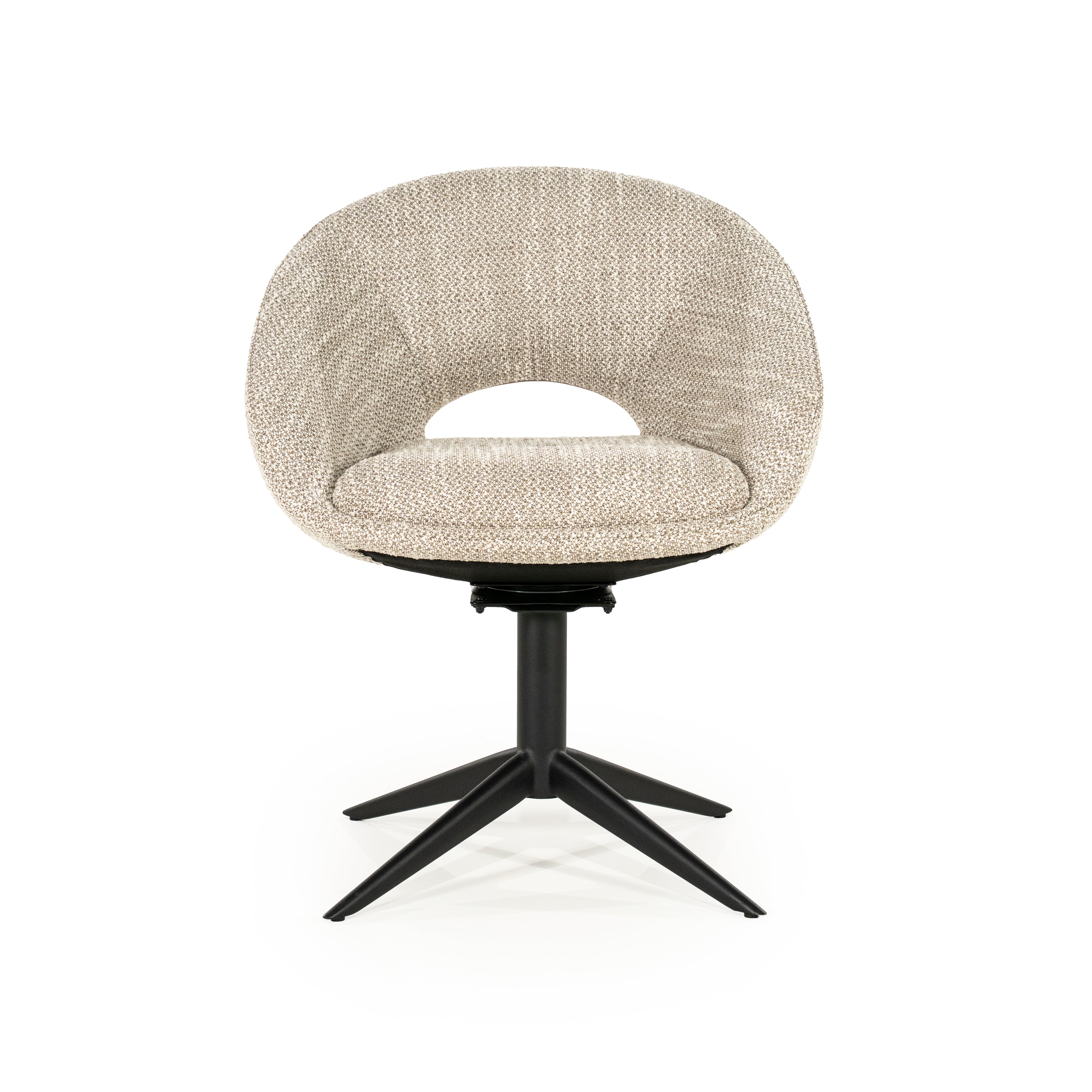 NOL taupe swivel chair with black base