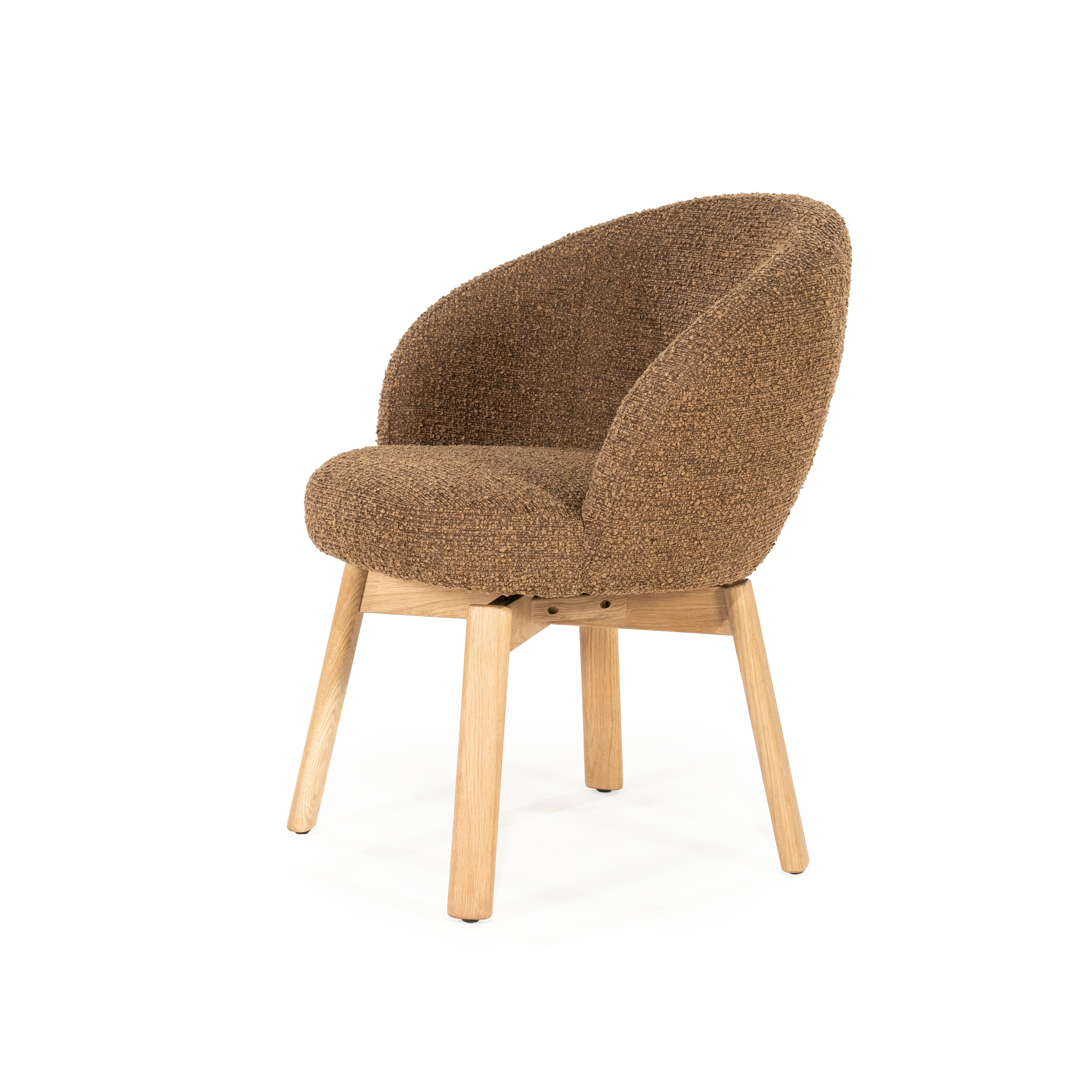 LIVIA swivel chair brown with wooden base