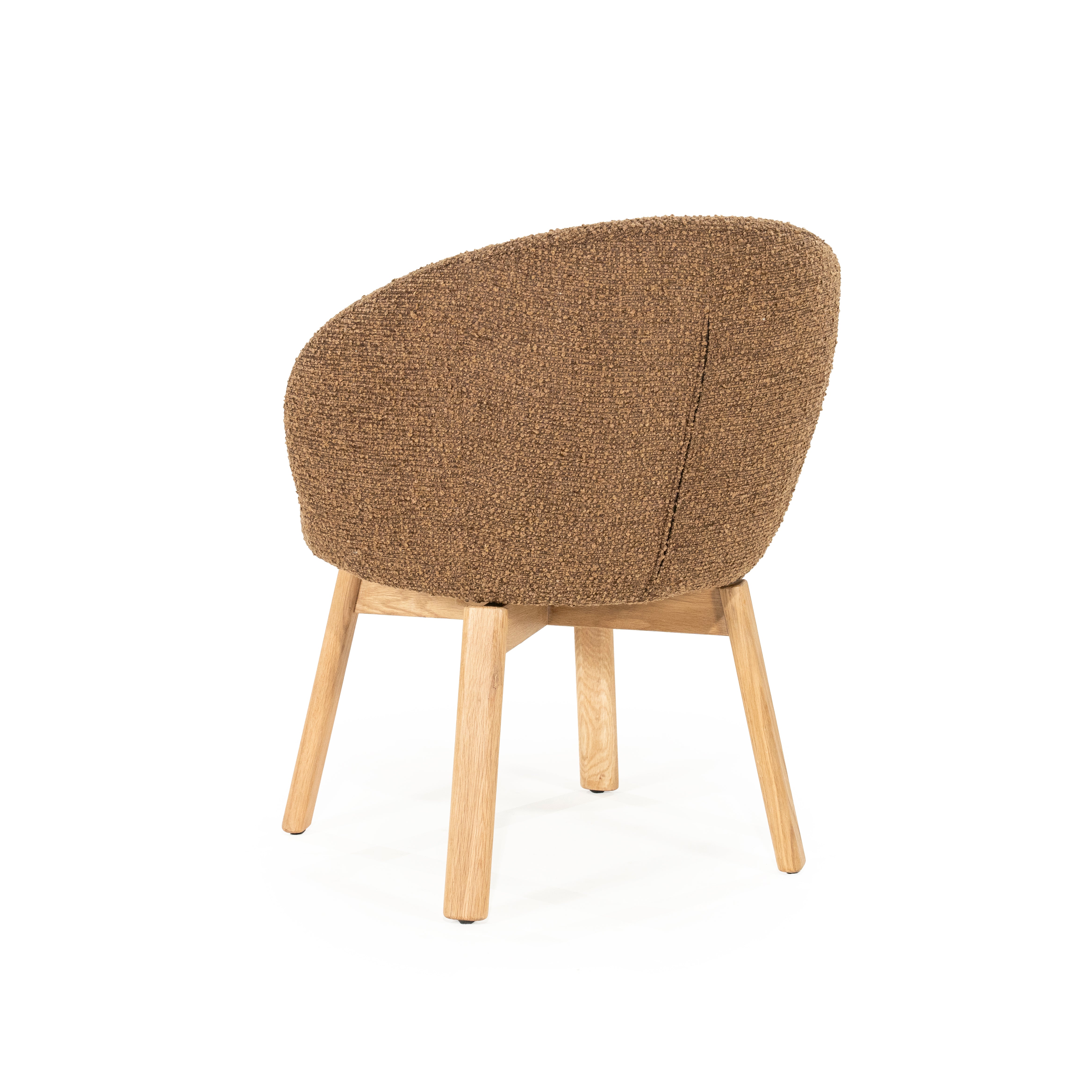 LIVIA swivel chair brown with wooden base