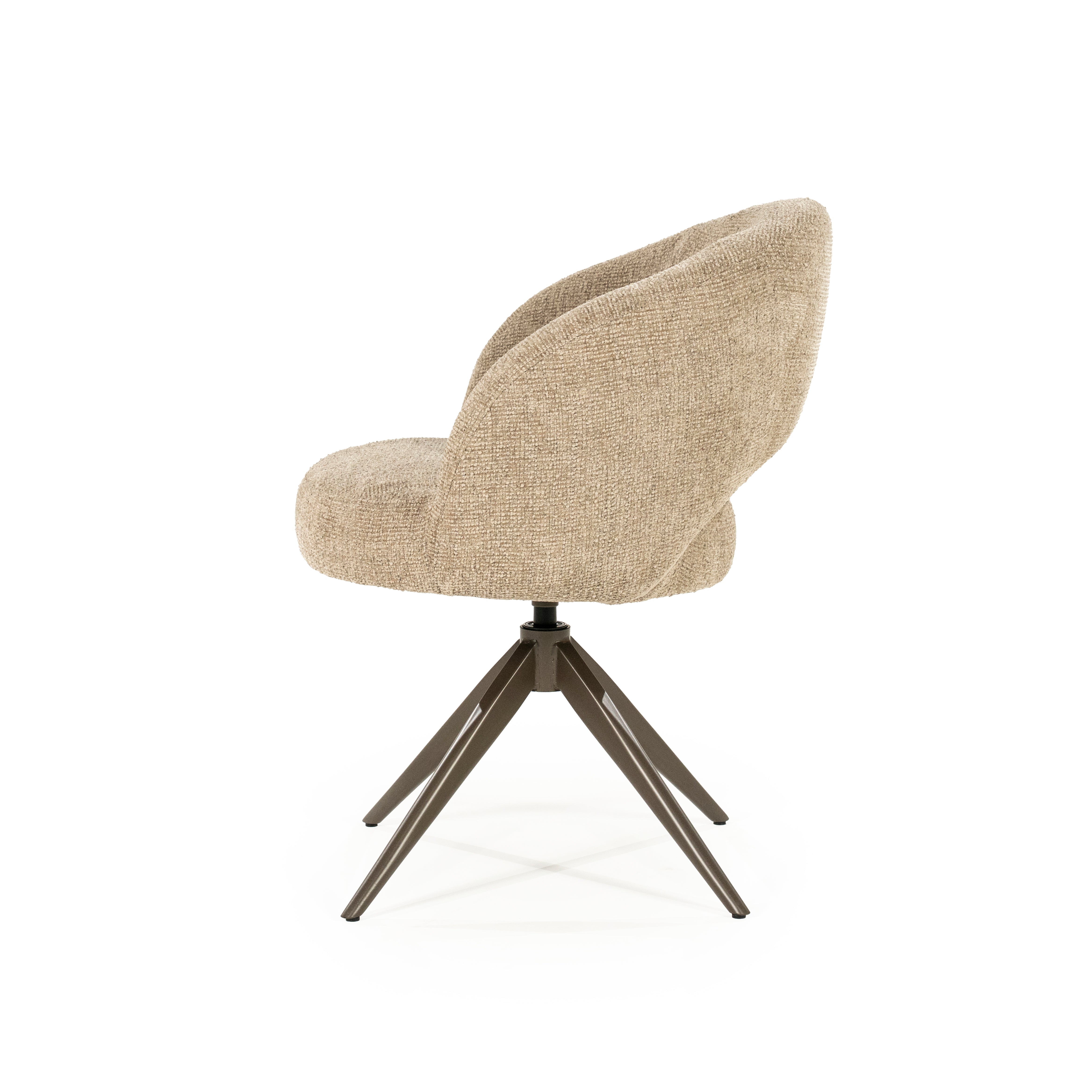 Drehstuhl ALISSA taupe mit dunkelbraunem Fußteil